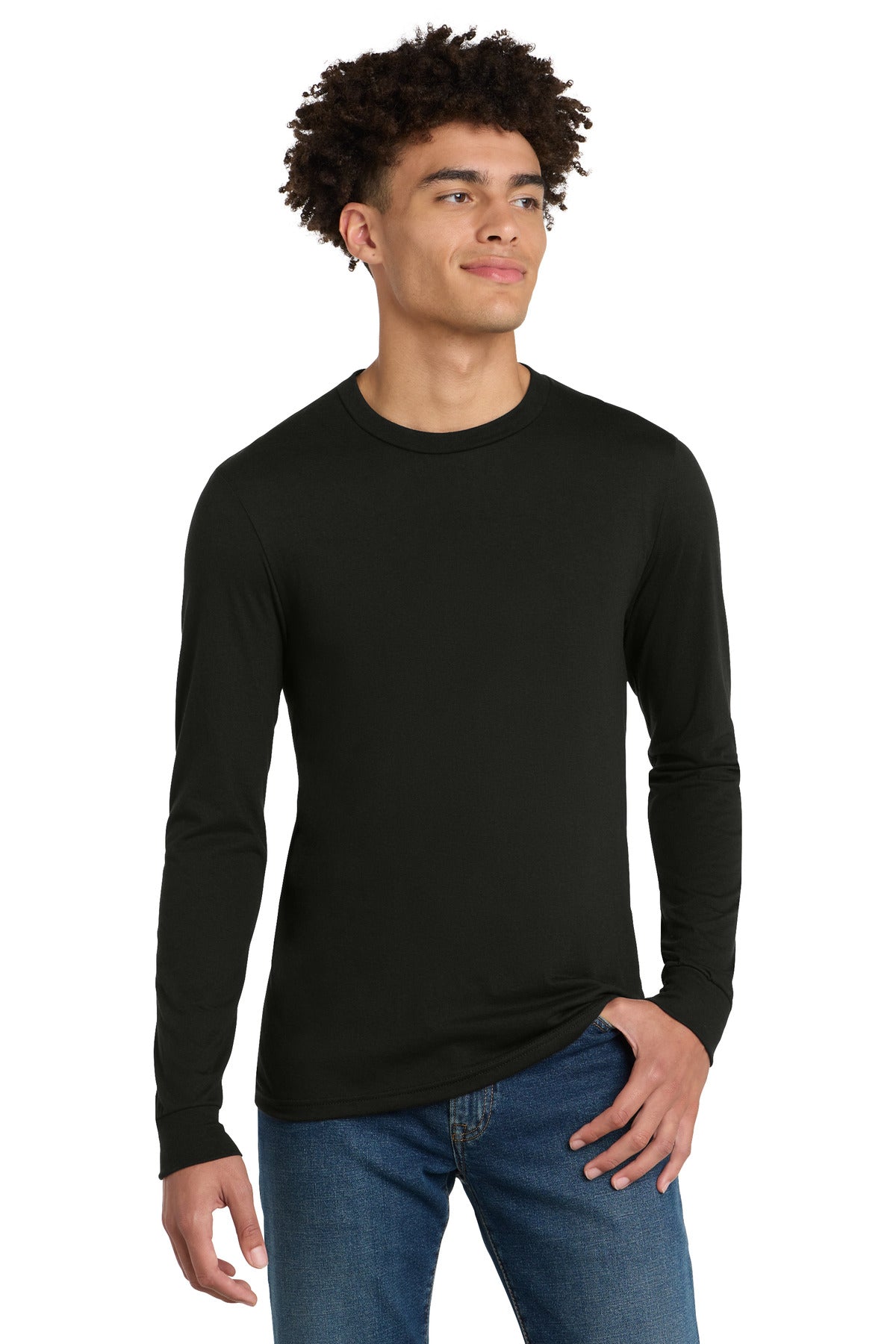 Custom Black Perfect Tri Long Sleeve Tee DM132, personalized by SanCanDo Swag in Argyle, TX