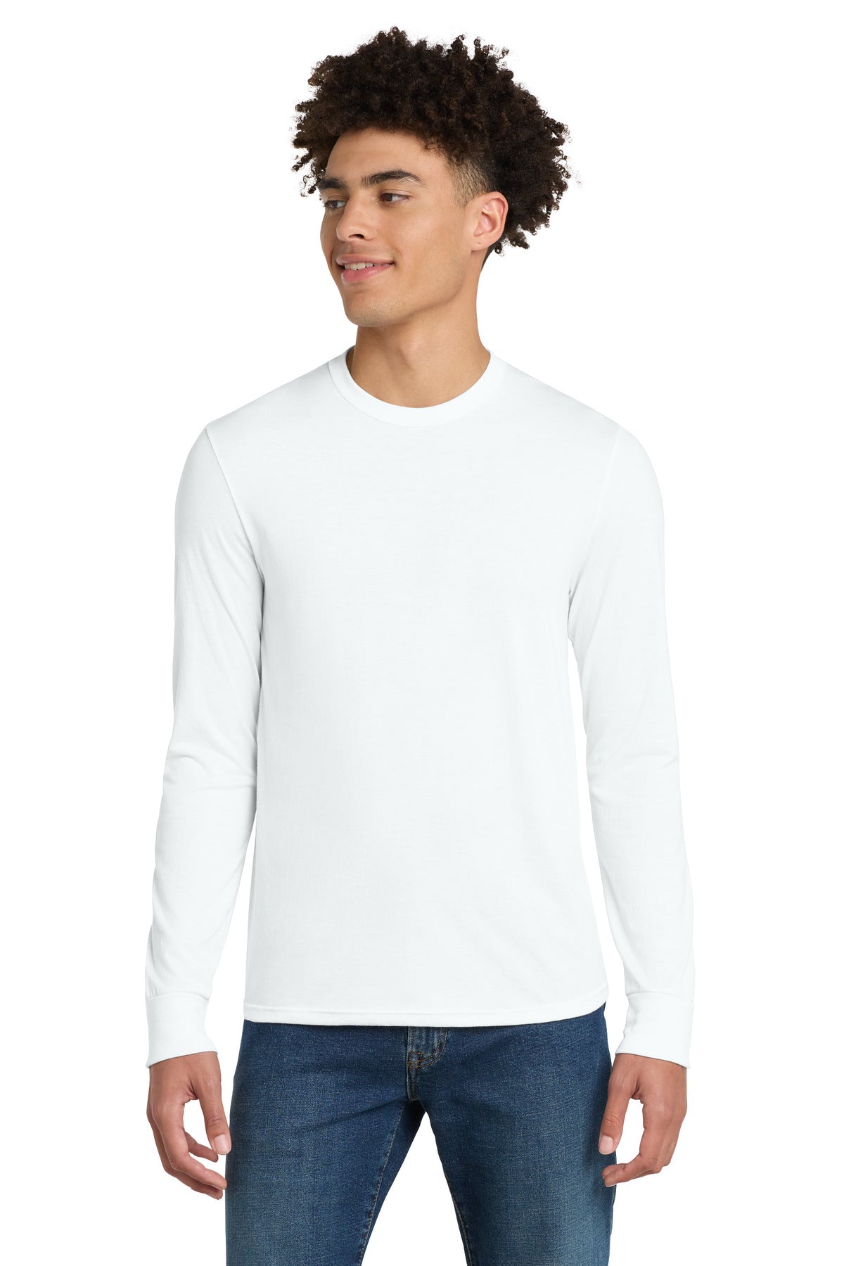 Custom White Perfect Tri Long Sleeve Tee DM132, personalized by SanCanDo Swag in Argyle, TX