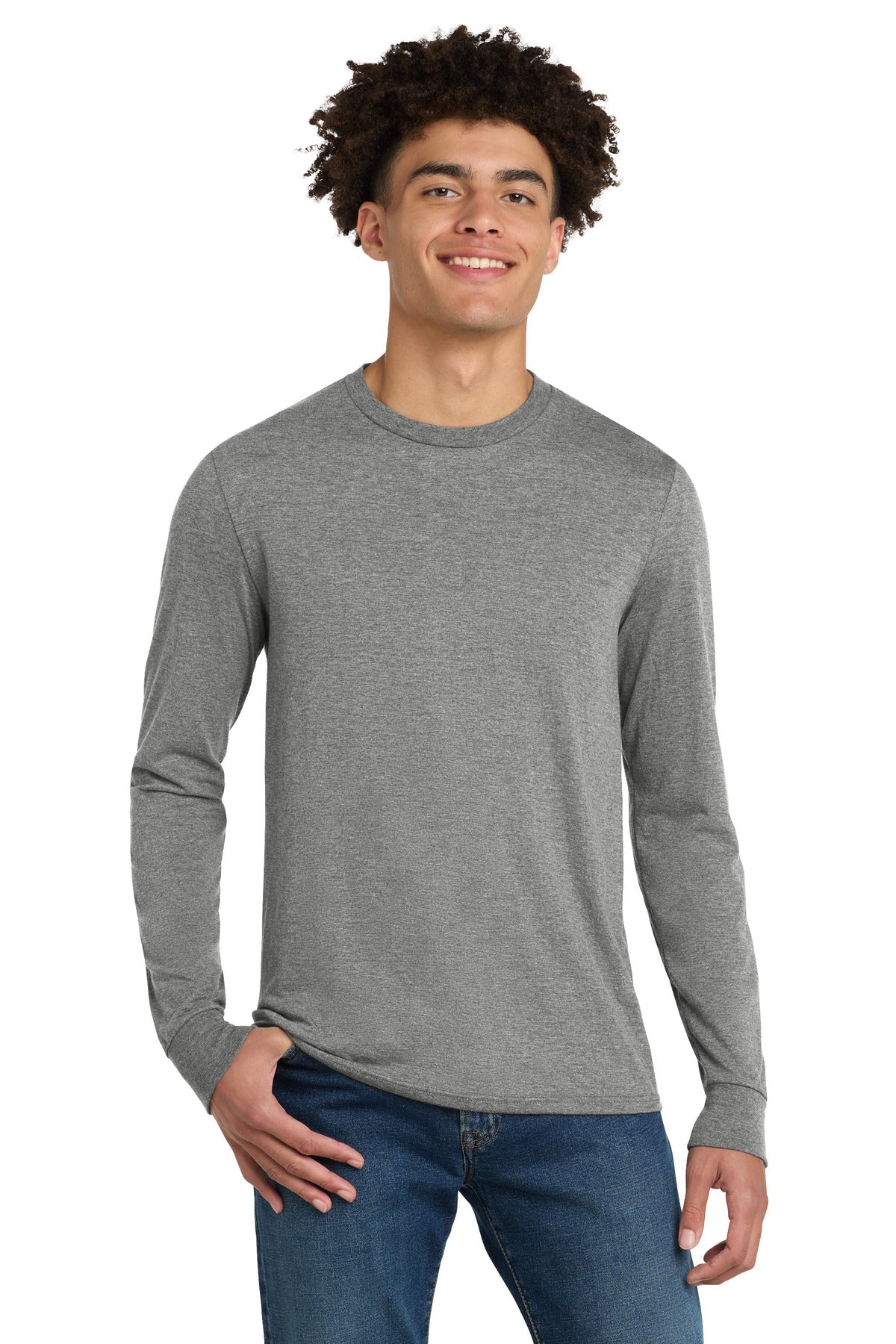 Custom Grey Frost Perfect Tri Long Sleeve Tee DM132, personalized by SanCanDo Swag in Argyle, TX