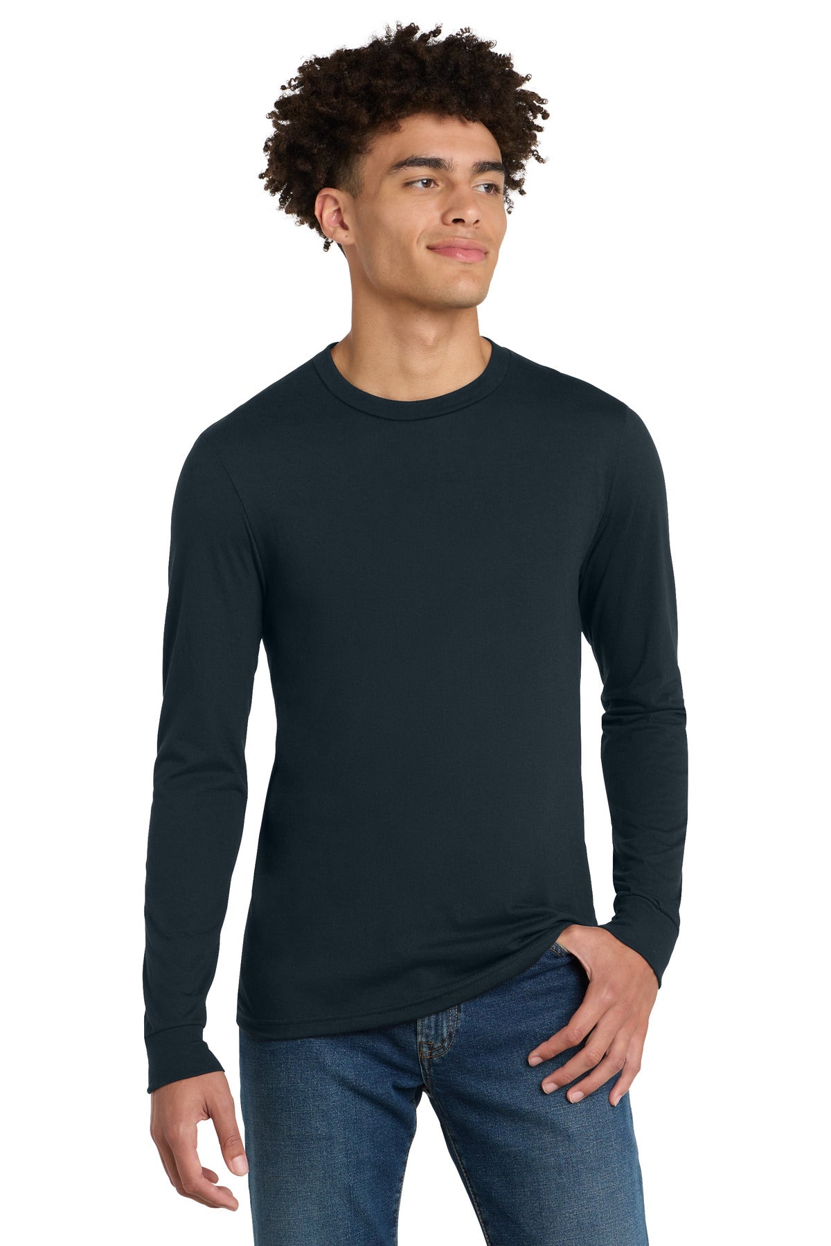 Custom New Navy Perfect Tri Long Sleeve Tee DM132, personalized by SanCanDo Swag in Argyle, TX