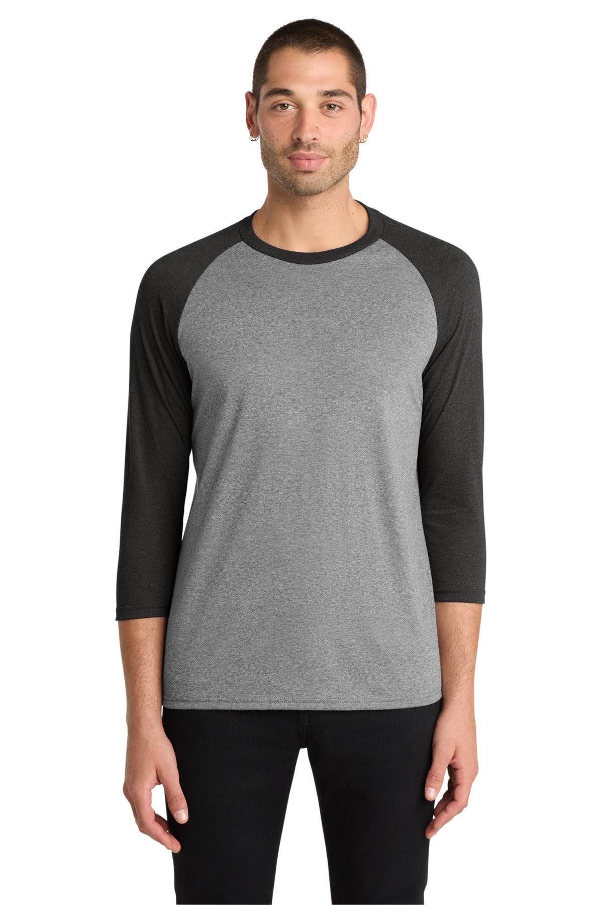 Custom Black Frost/ Grey Frost Perfect Tri 3/4-Sleeve Raglan DM136, personalized by SanCanDo Swag in Argyle, TX
