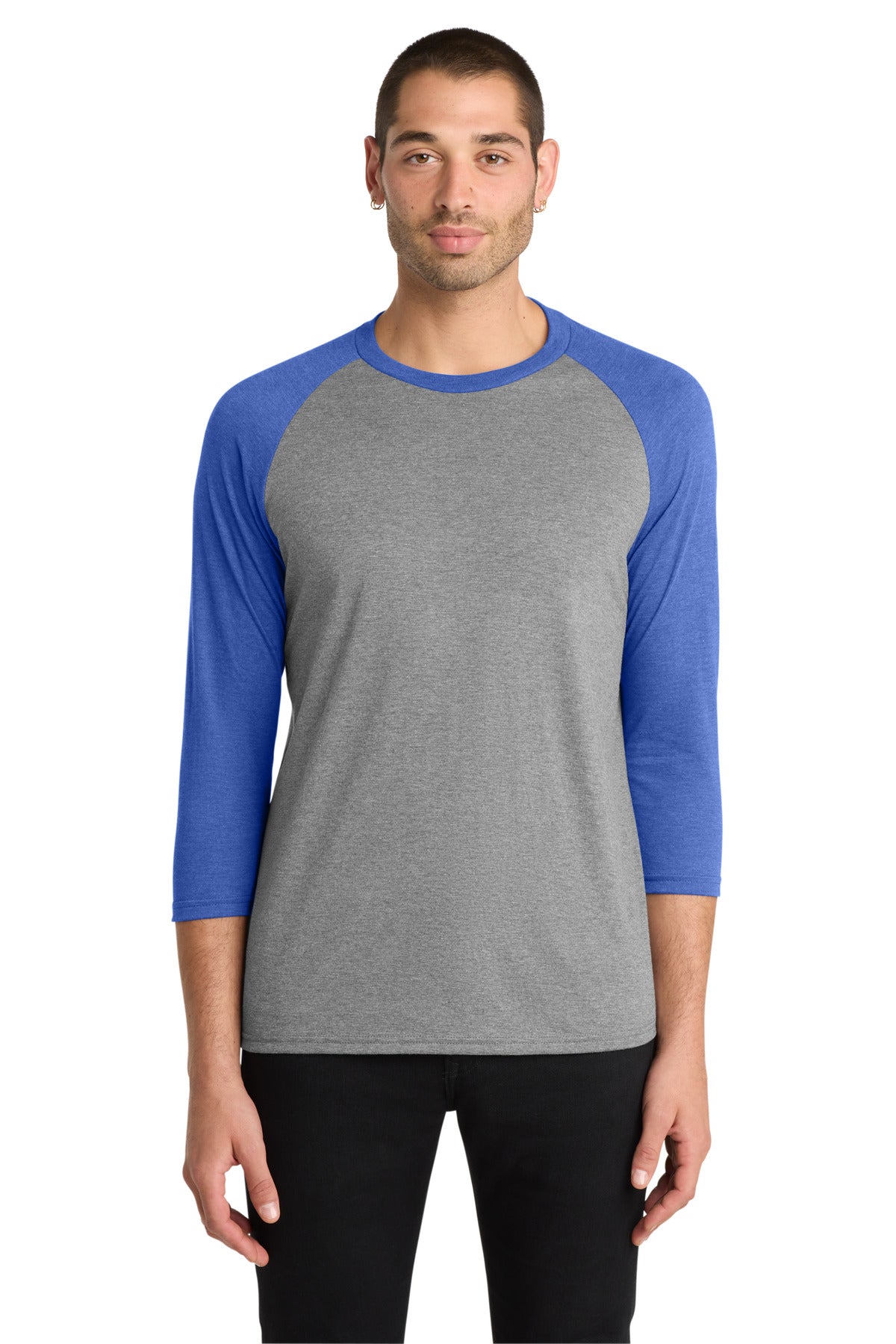 Custom Royal Frost/ Grey Frost Perfect Tri 3/4-Sleeve Raglan DM136, personalized by SanCanDo Swag in Argyle, TX