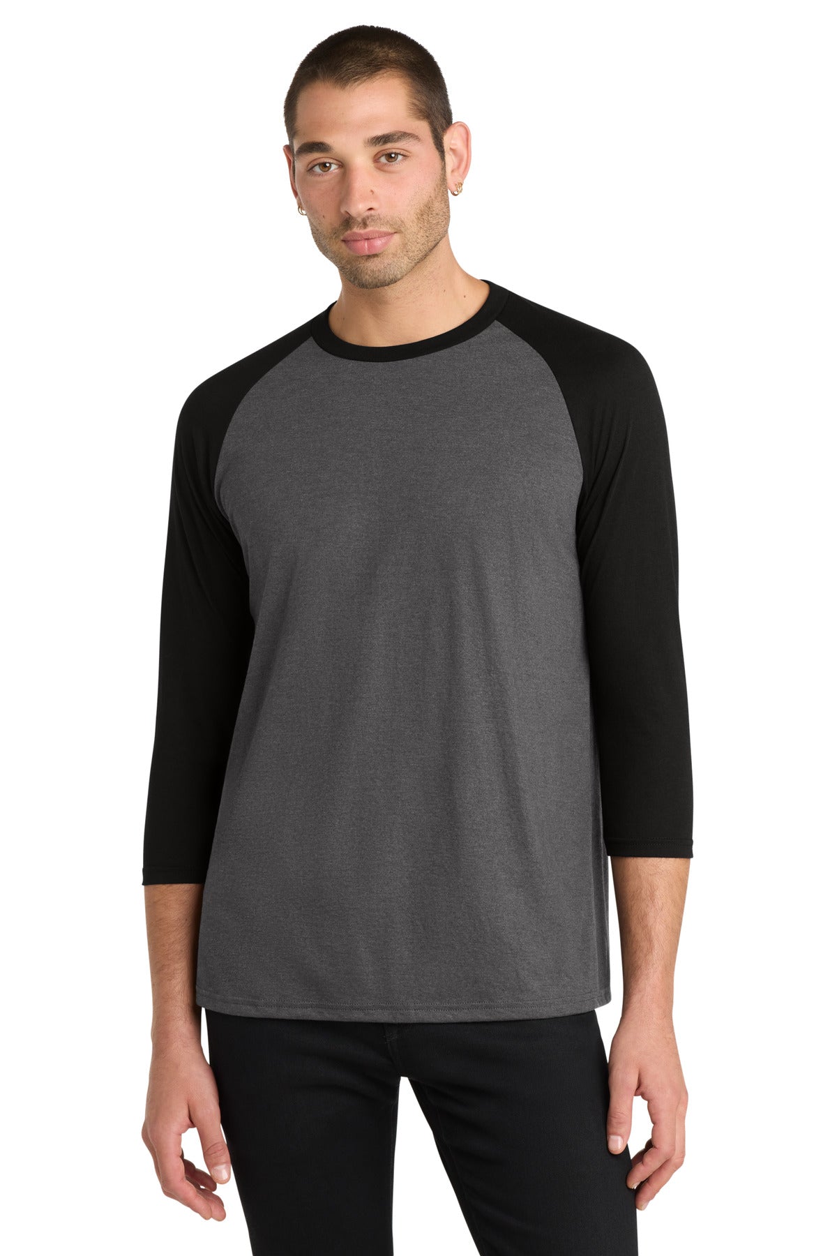 Custom Black/ Black Frost Perfect Tri 3/4-Sleeve Raglan DM136, personalized by SanCanDo Swag in Argyle, TX