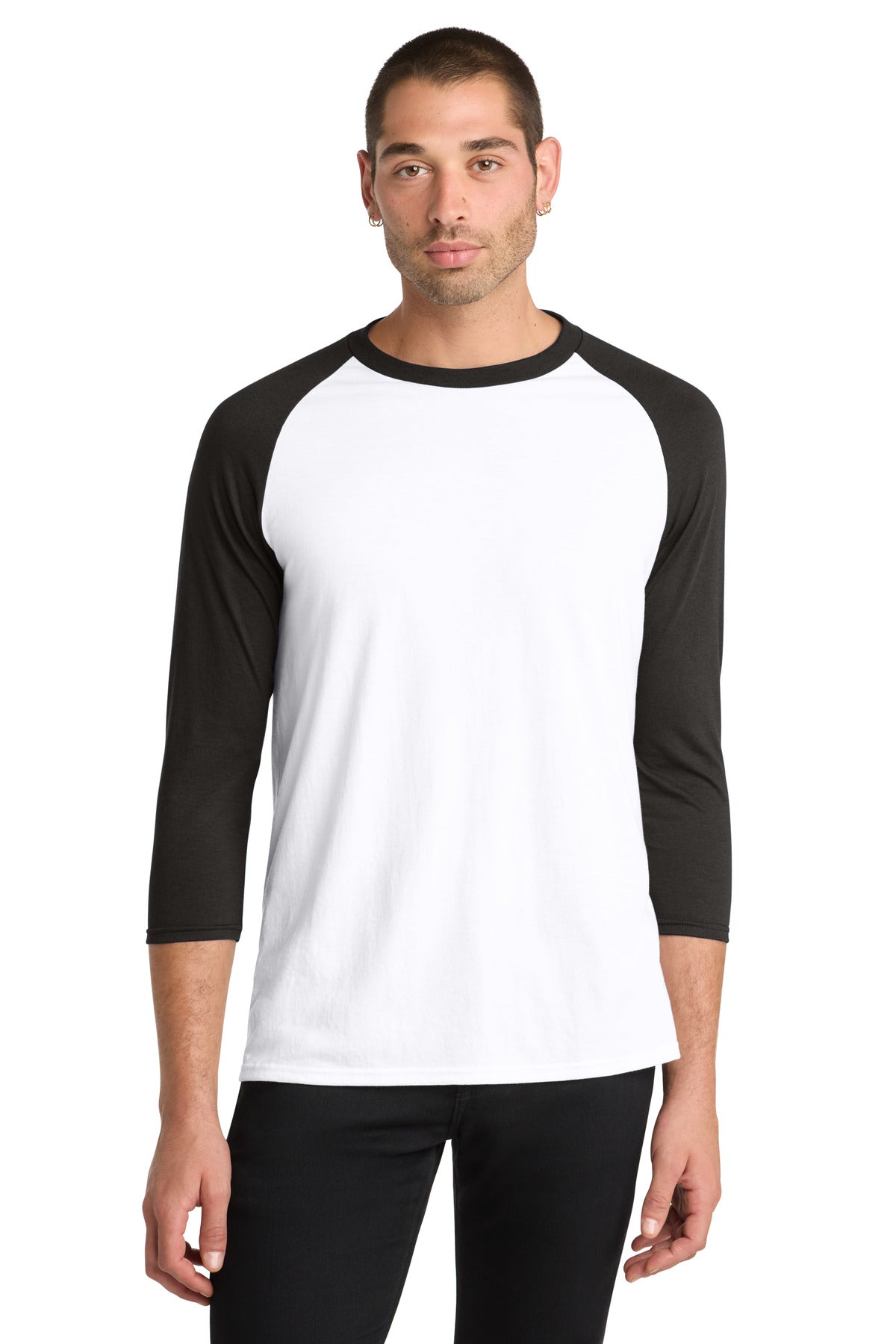 Custom Black/ White Perfect Tri 3/4-Sleeve Raglan DM136, personalized by SanCanDo Swag in Argyle, TX
