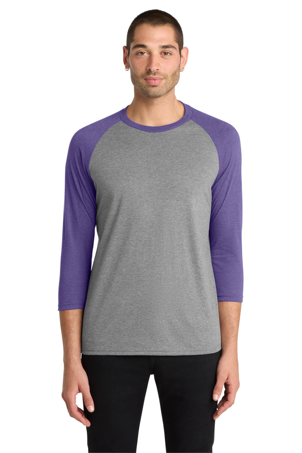 Custom Purple Frost/ Grey Frost Perfect Tri 3/4-Sleeve Raglan DM136, personalized by SanCanDo Swag in Argyle, TX