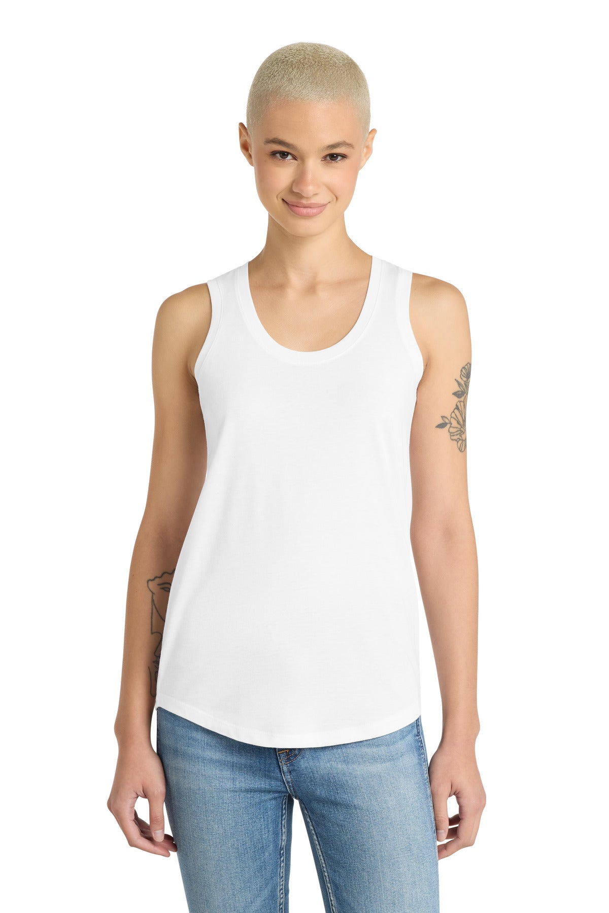 Custom White Women's Perfect Tri Racerback Tank DM138L, personalized by SanCanDo Swag in Argyle, TX