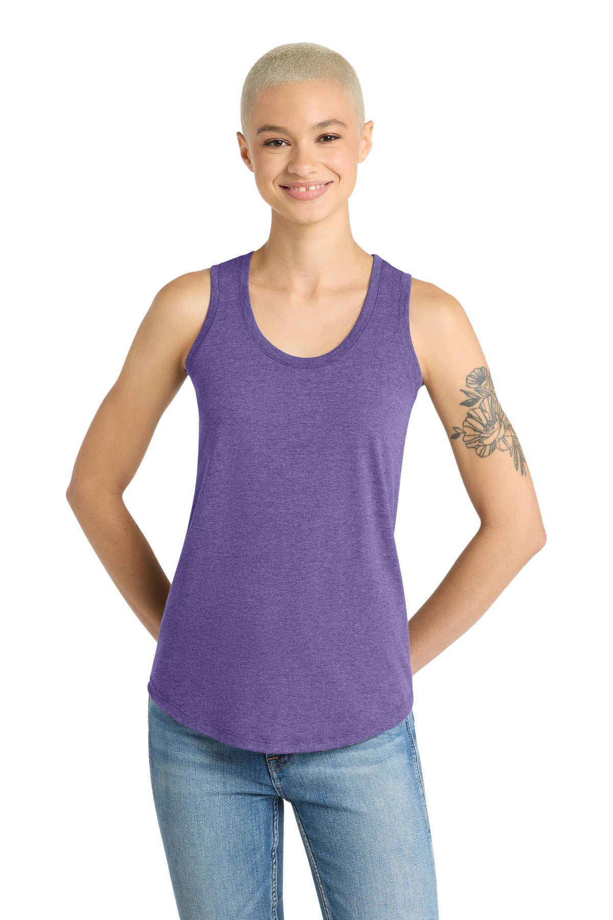 Custom Purple Frost Women's Perfect Tri Racerback Tank DM138L, personalized by SanCanDo Swag in Argyle, TX