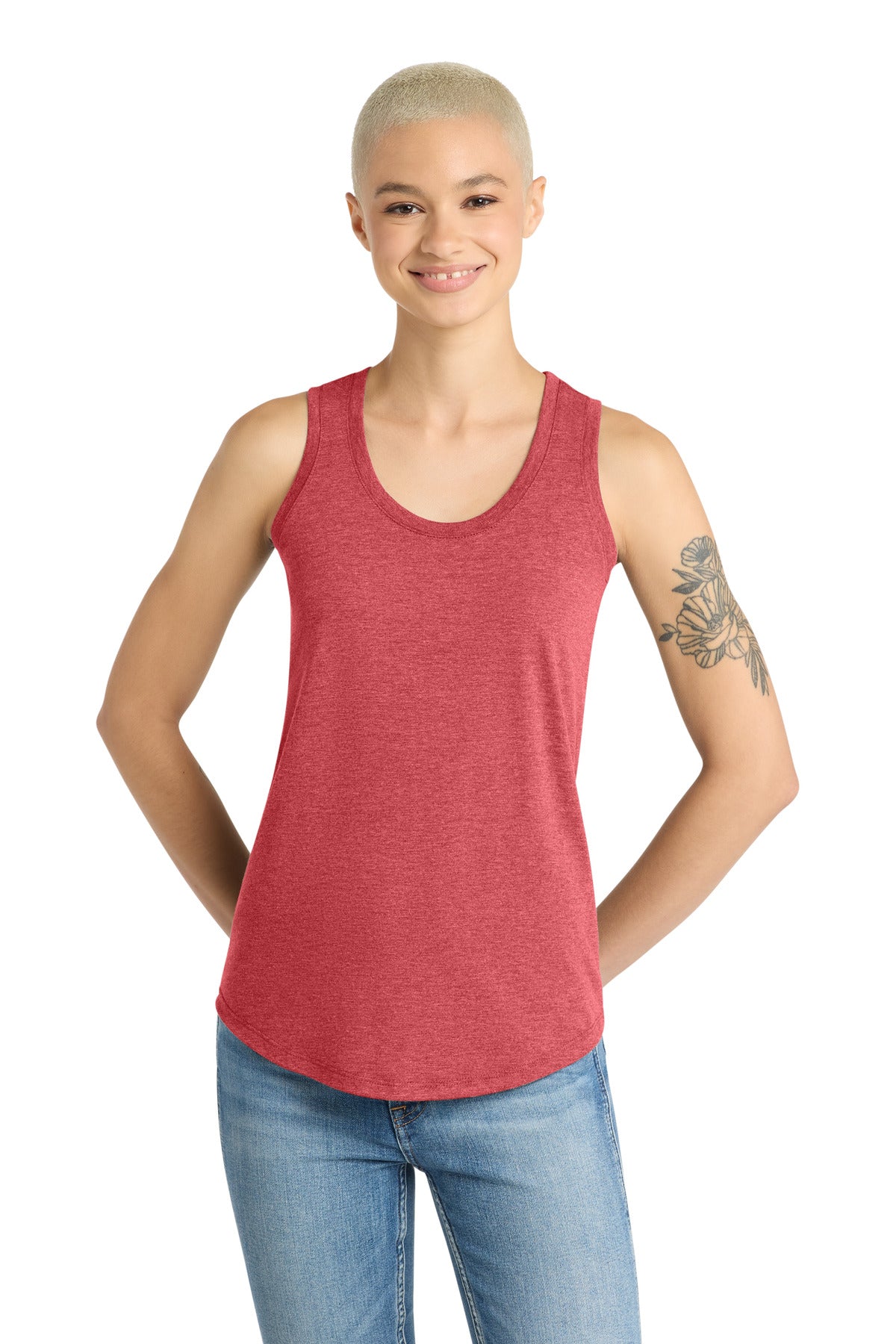 Custom Red Frost Women's Perfect Tri Racerback Tank DM138L, personalized by SanCanDo Swag in Argyle, TX