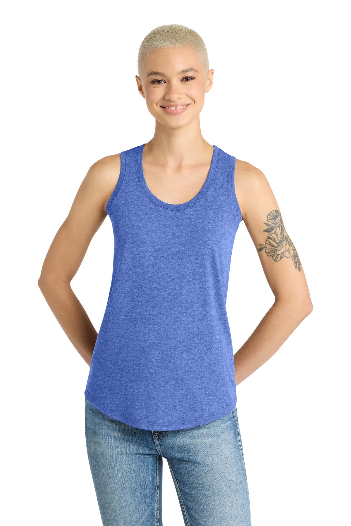 Custom Royal Frost Women's Perfect Tri Racerback Tank DM138L, personalized by SanCanDo Swag in Argyle, TX