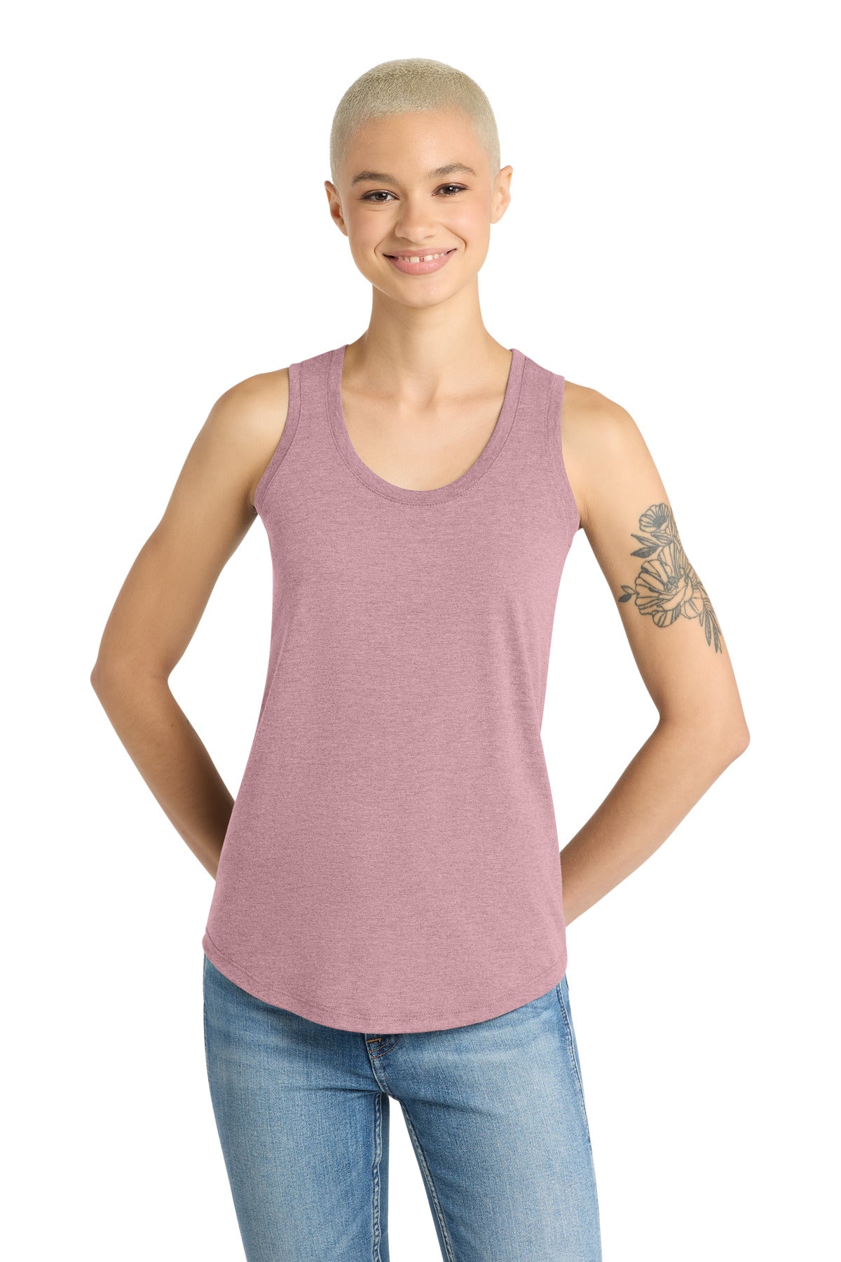Custom Heathered Lavender Women's Perfect Tri Racerback Tank DM138L, personalized by SanCanDo Swag in Argyle, TX