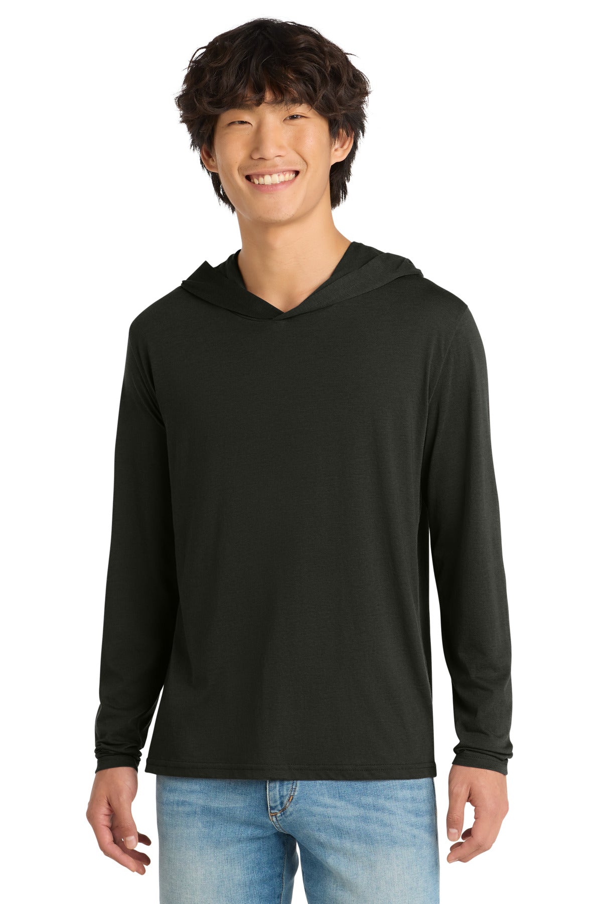 Custom Black Perfect Tri Long Sleeve Hoodie DM139, personalized by SanCanDo Swag in Argyle, TX