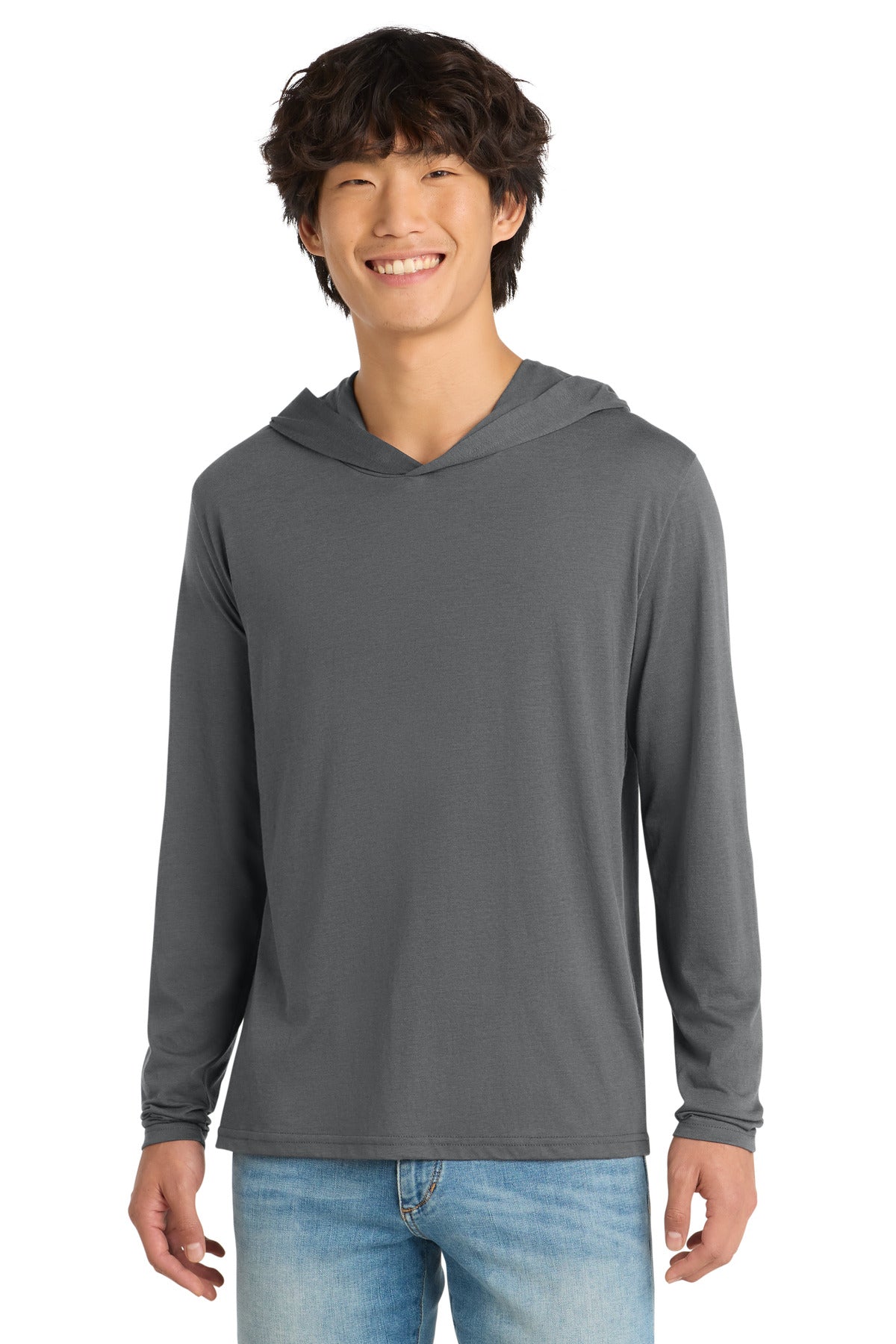 Custom Charcoal Perfect Tri Long Sleeve Hoodie DM139, personalized by SanCanDo Swag in Argyle, TX
