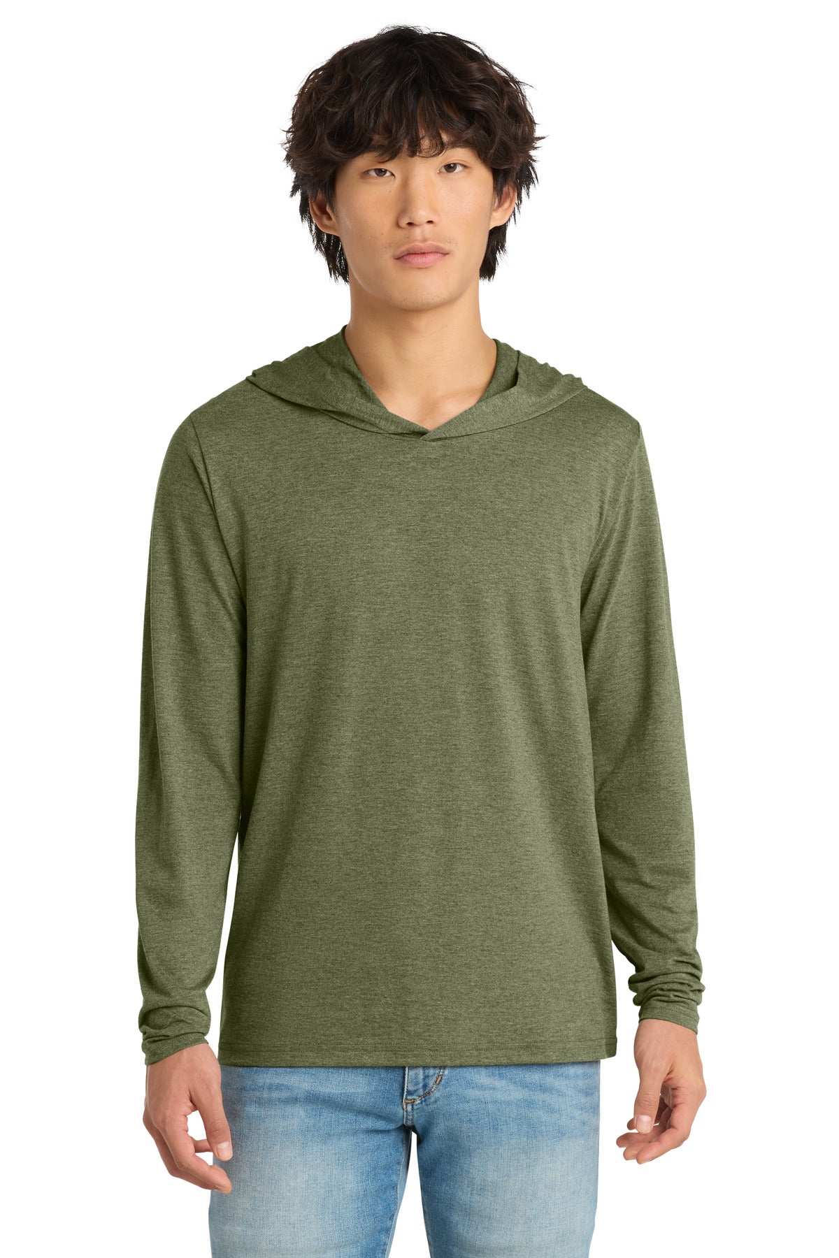Custom Military Green Frost Perfect Tri Long Sleeve Hoodie DM139, personalized by SanCanDo Swag in Argyle, TX