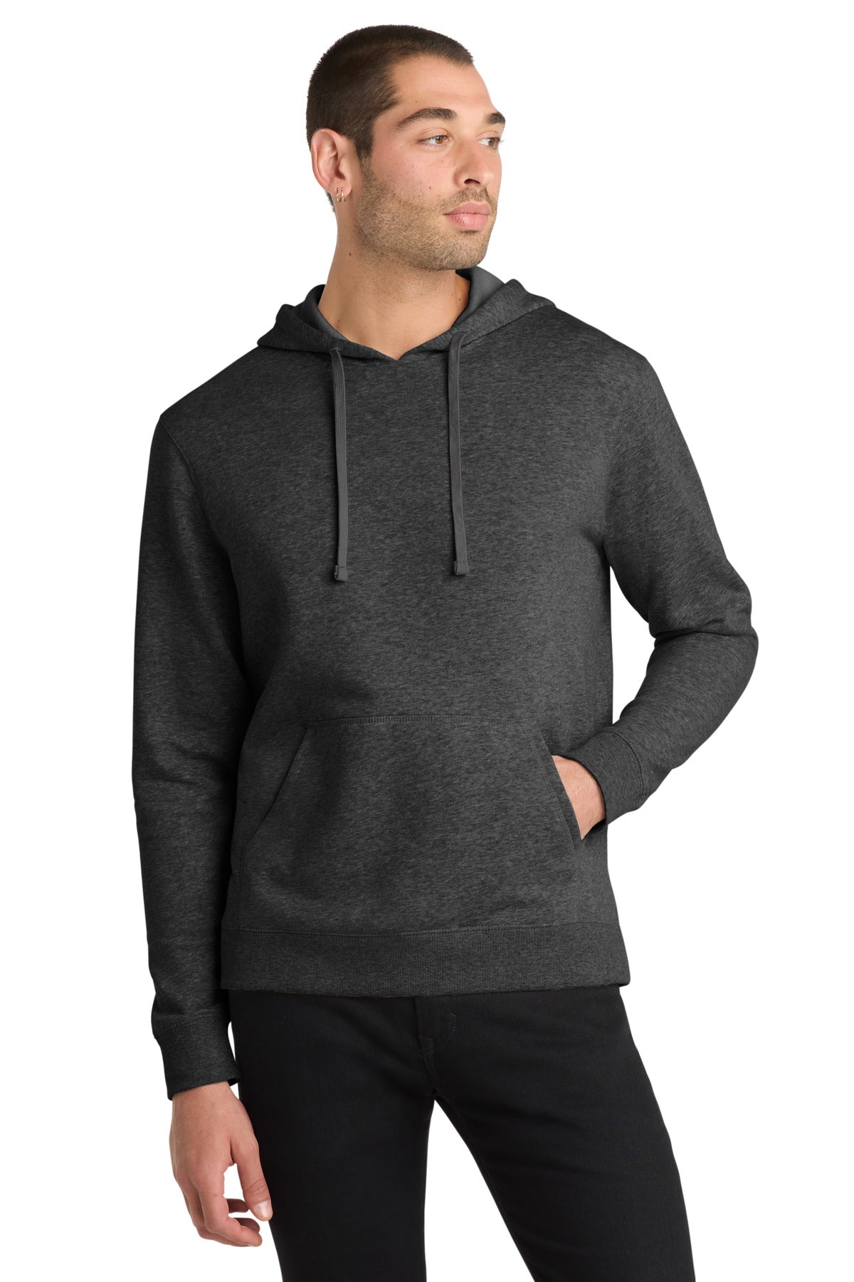 Custom Heathered Black Lightweight Fleece Hoodie DM391, personalized by SanCanDo Swag in Argyle, TX