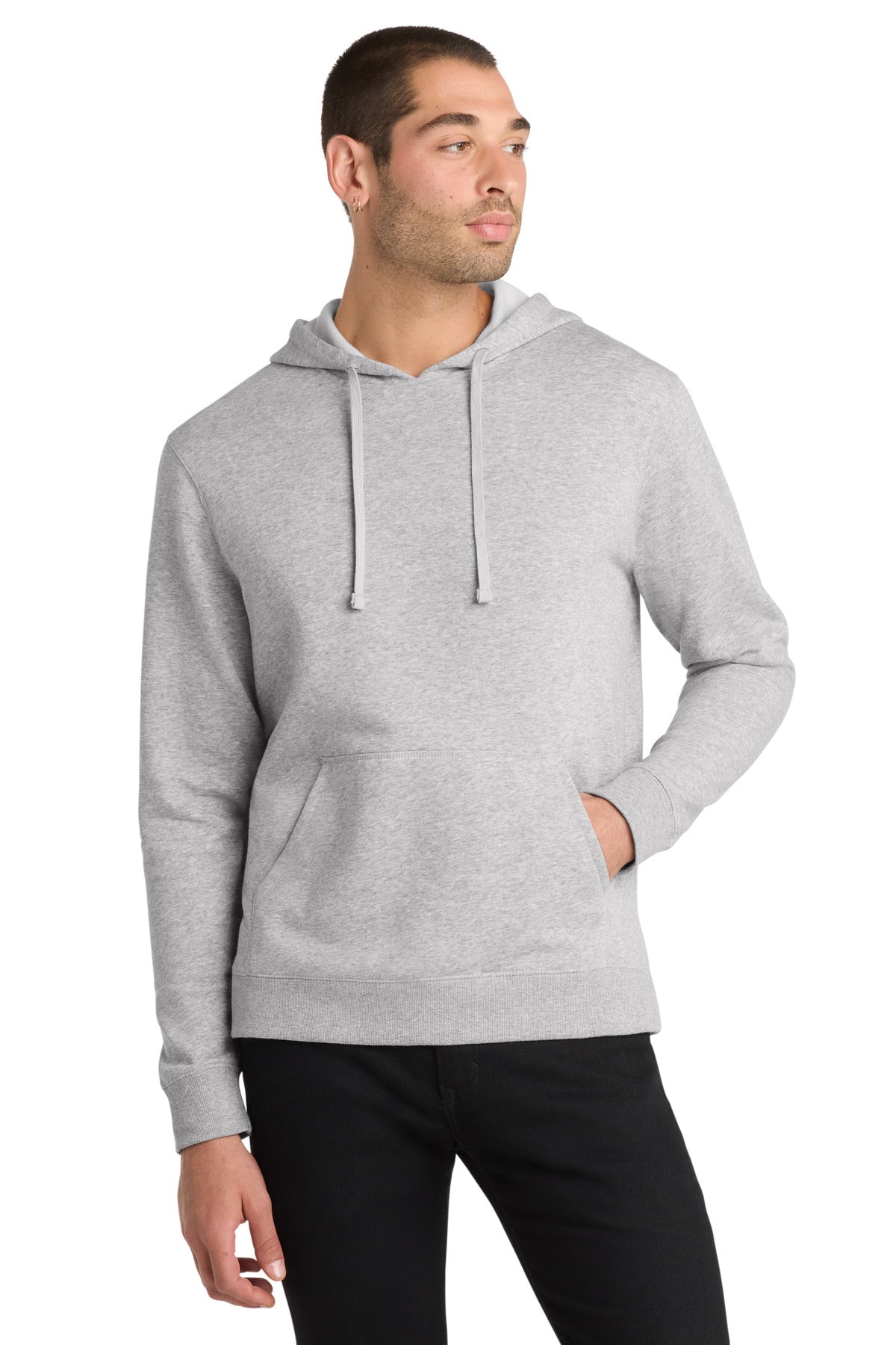 Custom Heathered Grey Lightweight Fleece Hoodie DM391, personalized by SanCanDo Swag in Argyle, TX