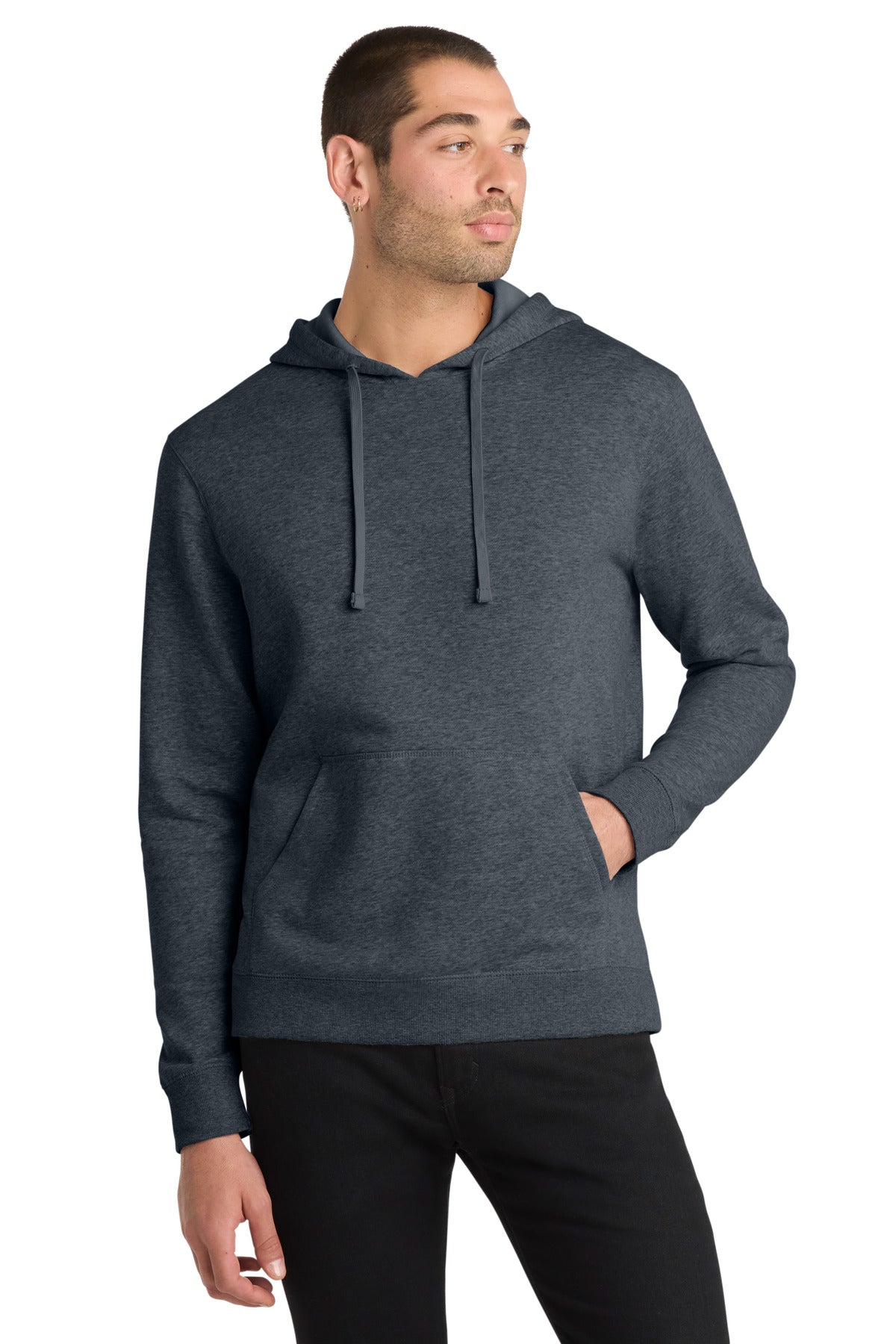 Custom Heathered Navy Lightweight Fleece Hoodie DM391, personalized by SanCanDo Swag in Argyle, TX