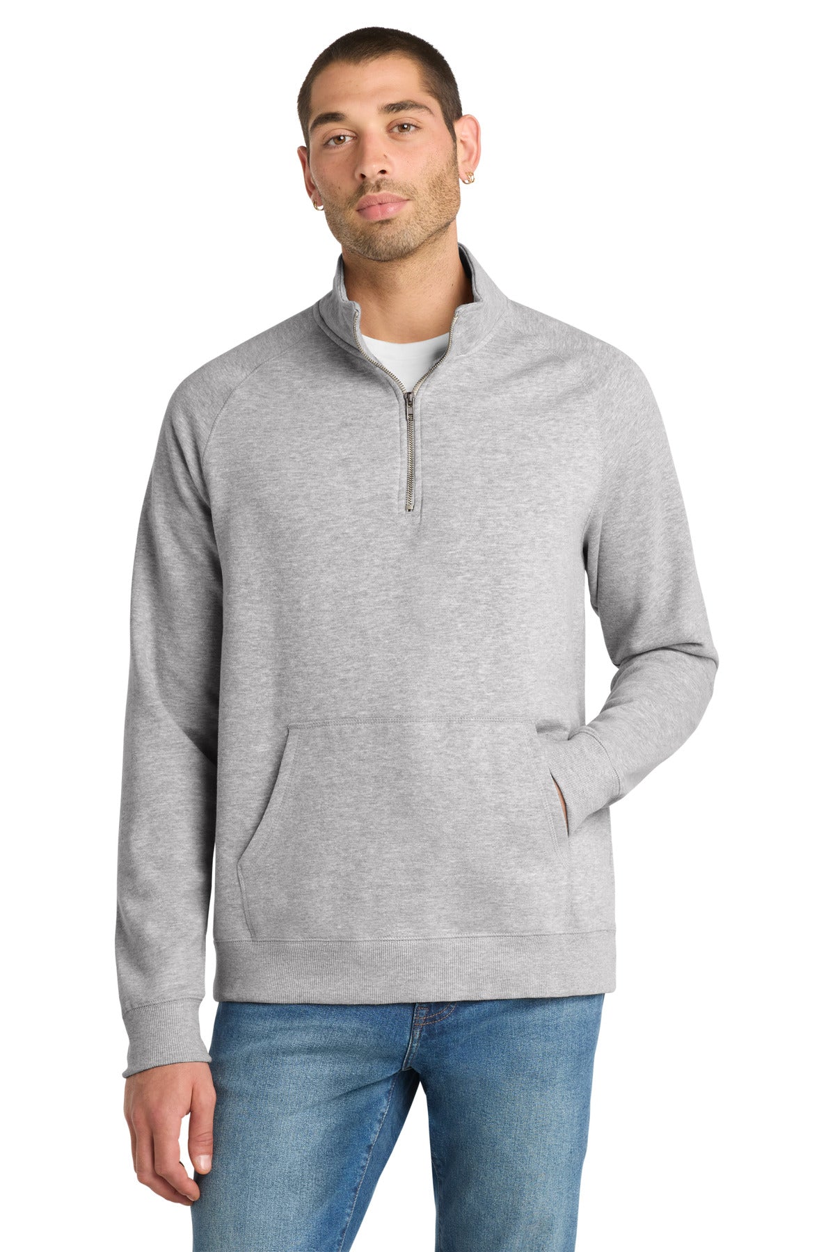 Custom Heathered Grey Lightweight Fleece 1/4-Zip DM392, personalized by SanCanDo Swag in Argyle, TX