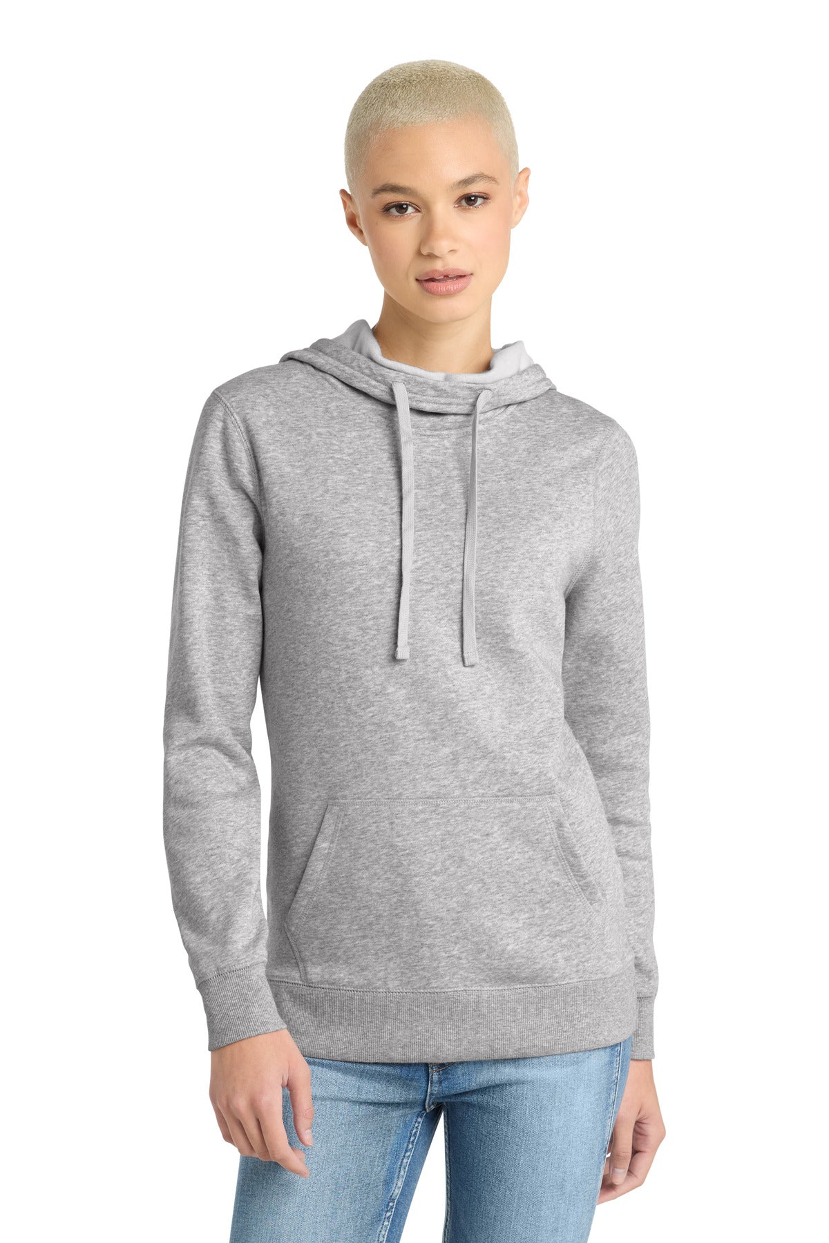 Custom Heathered Grey Women's Lightweight Fleece Hoodie DM493, personalized by SanCanDo Swag in Argyle, TX