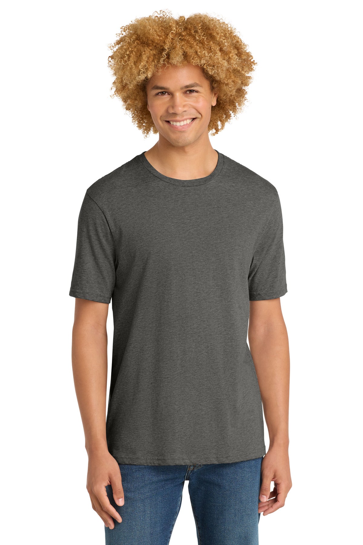 Custom Heathered Charcoal Perfect Weight Tee DT104, personalized by SanCanDo Swag in Argyle, TX