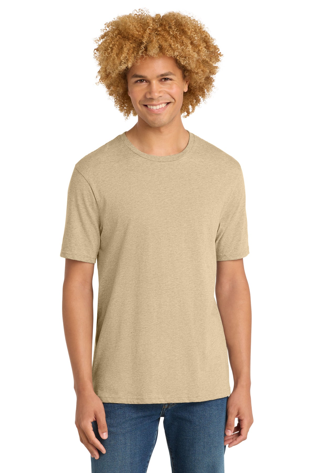 Custom Heathered Latte Perfect Weight Tee DT104, personalized by SanCanDo Swag in Argyle, TX