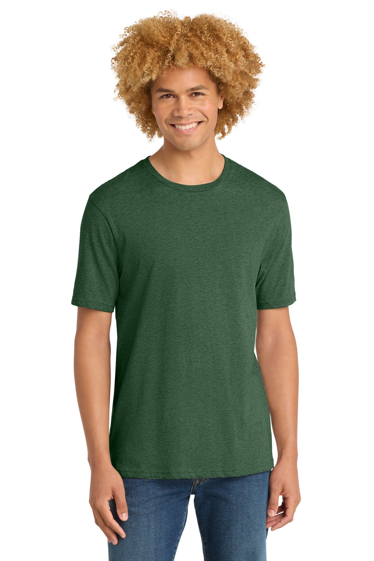 Custom Timber Green Heather Perfect Weight Tee DT104, personalized by SanCanDo Swag in Argyle, TX