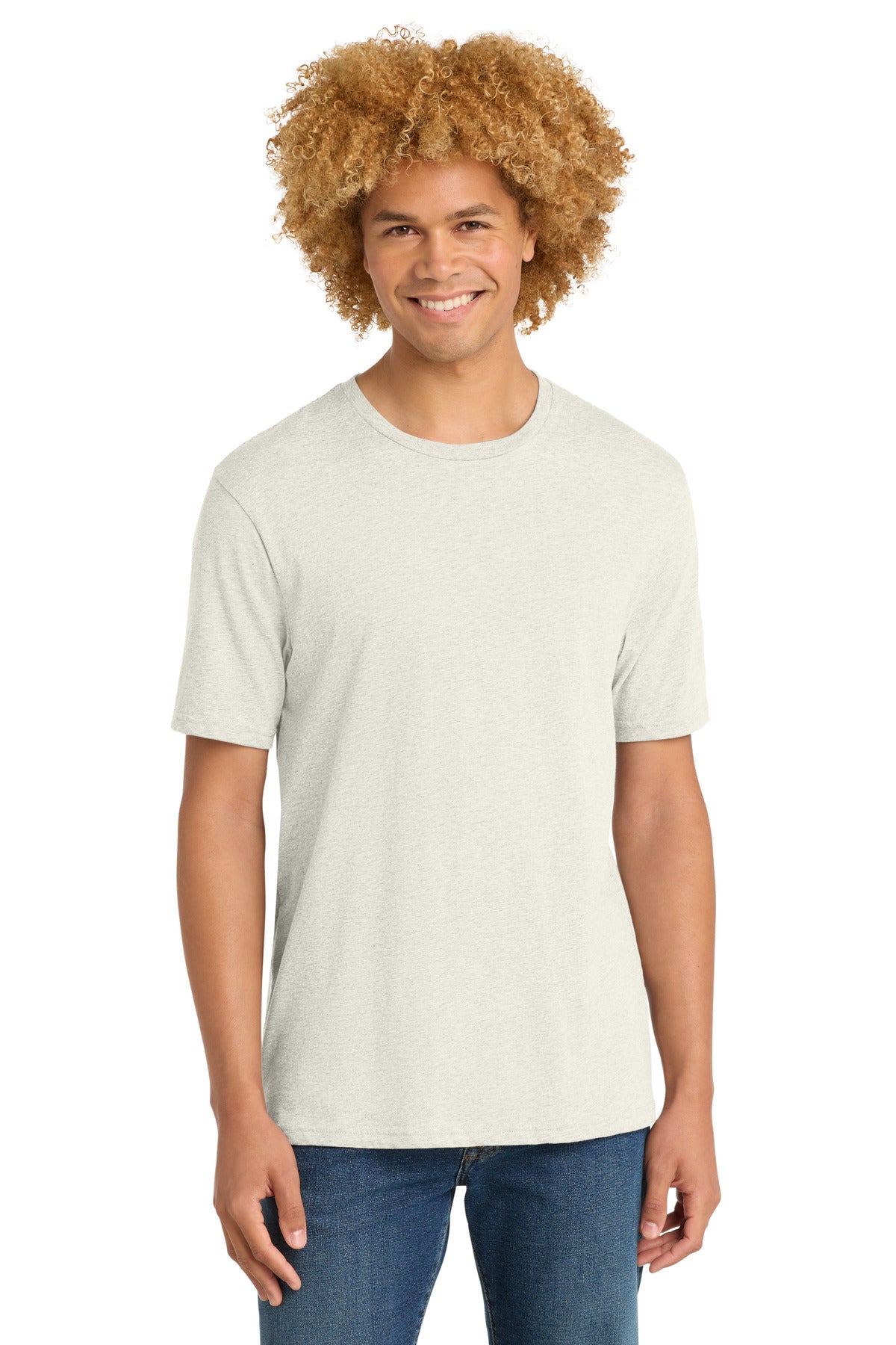 Custom Oatmeal Heather Perfect Weight Tee DT104, personalized by SanCanDo Swag in Argyle, TX