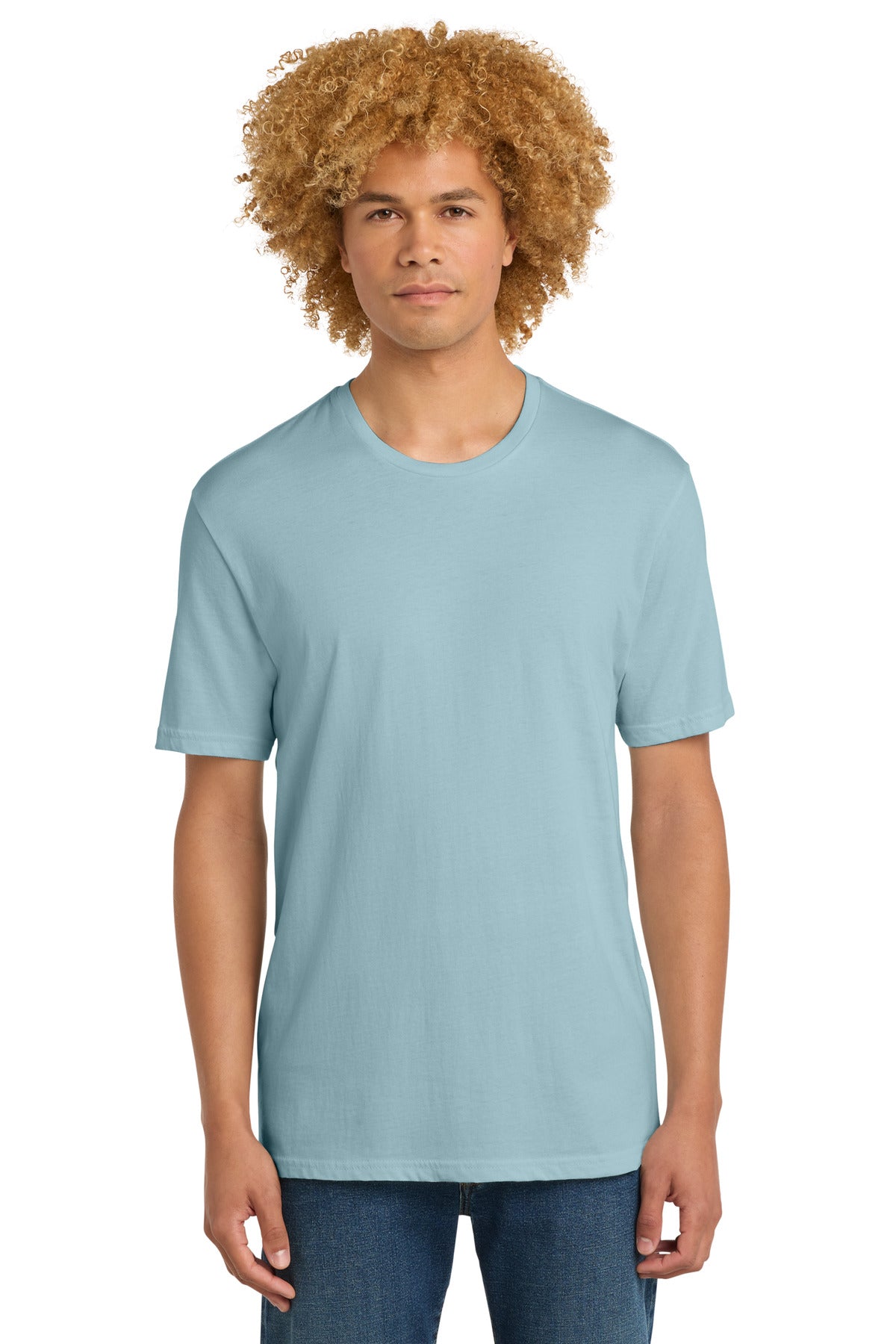 Custom Blue Fog Perfect Weight Tee DT104, personalized by SanCanDo Swag in Argyle, TX