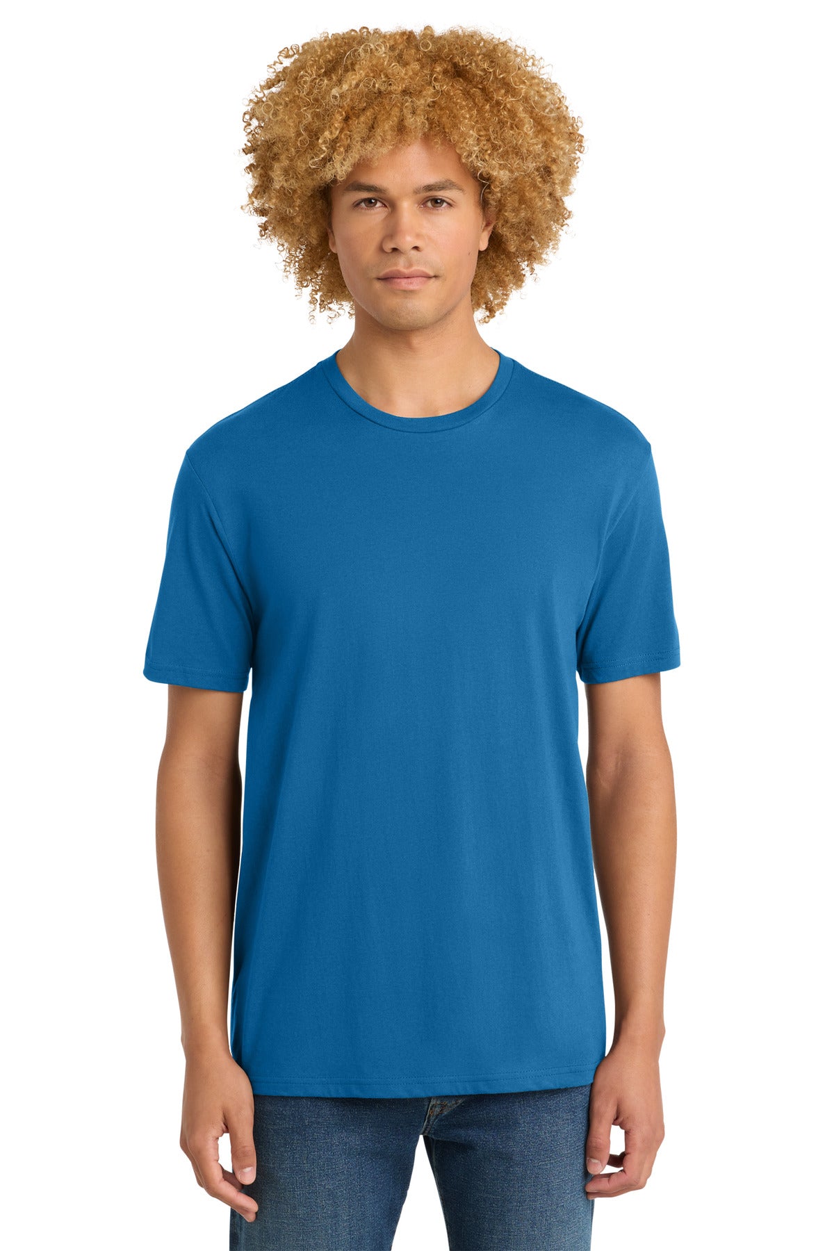 Custom Bright Blue Perfect Weight Tee DT104, personalized by SanCanDo Swag in Argyle, TX