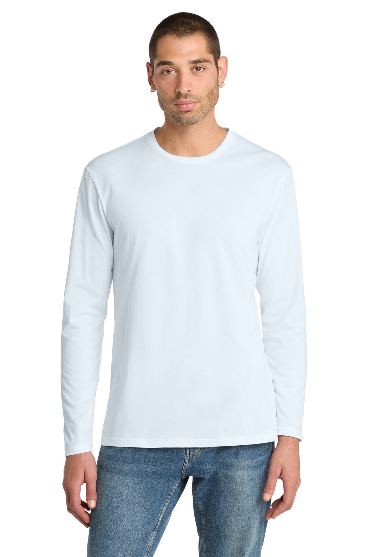 Custom Bright White Perfect Weight Long Sleeve Tee DT105, personalized by SanCanDo Swag in Argyle, TX