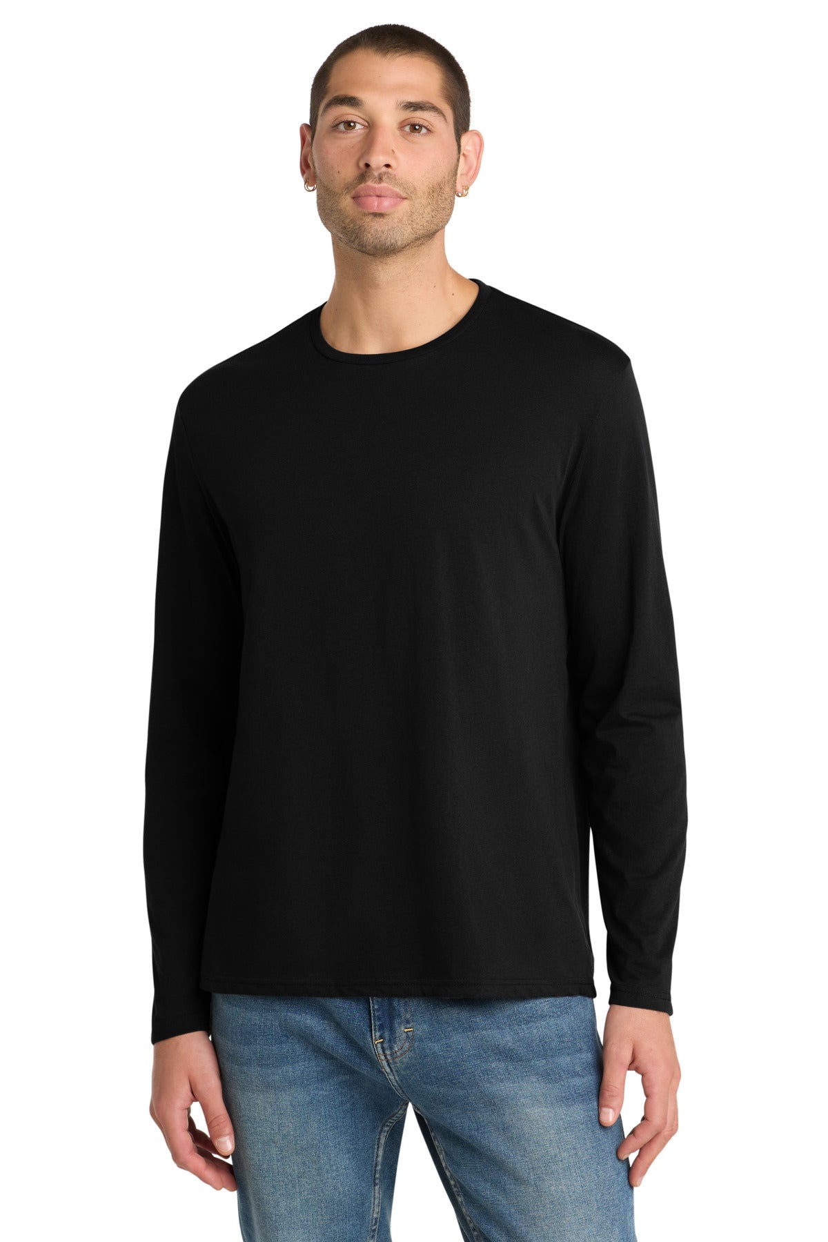 Custom Jet Black Perfect Weight Long Sleeve Tee DT105, personalized by SanCanDo Swag in Argyle, TX