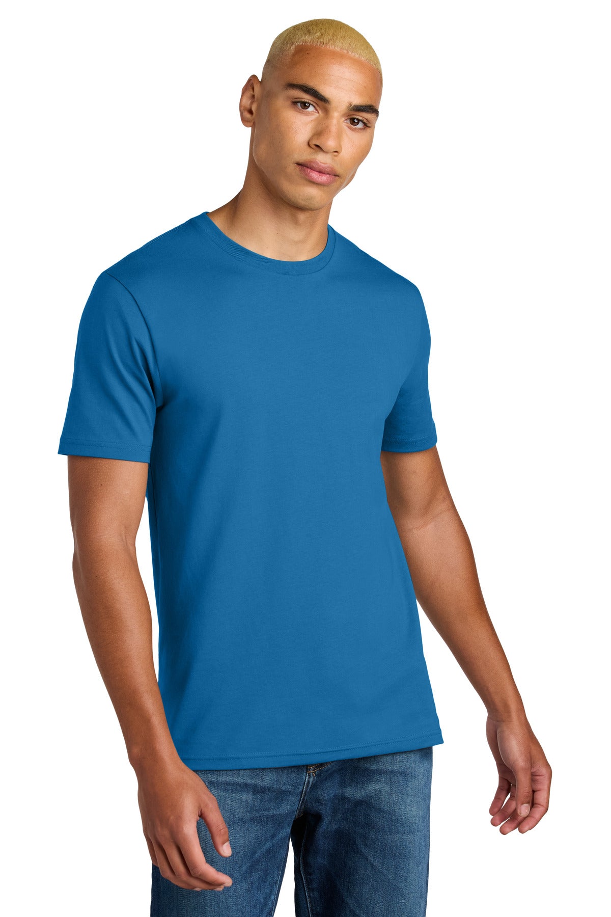 Custom Bright Blue Perfect Weight Icon Tee DT106, personalized by SanCanDo Swag in Argyle, TX