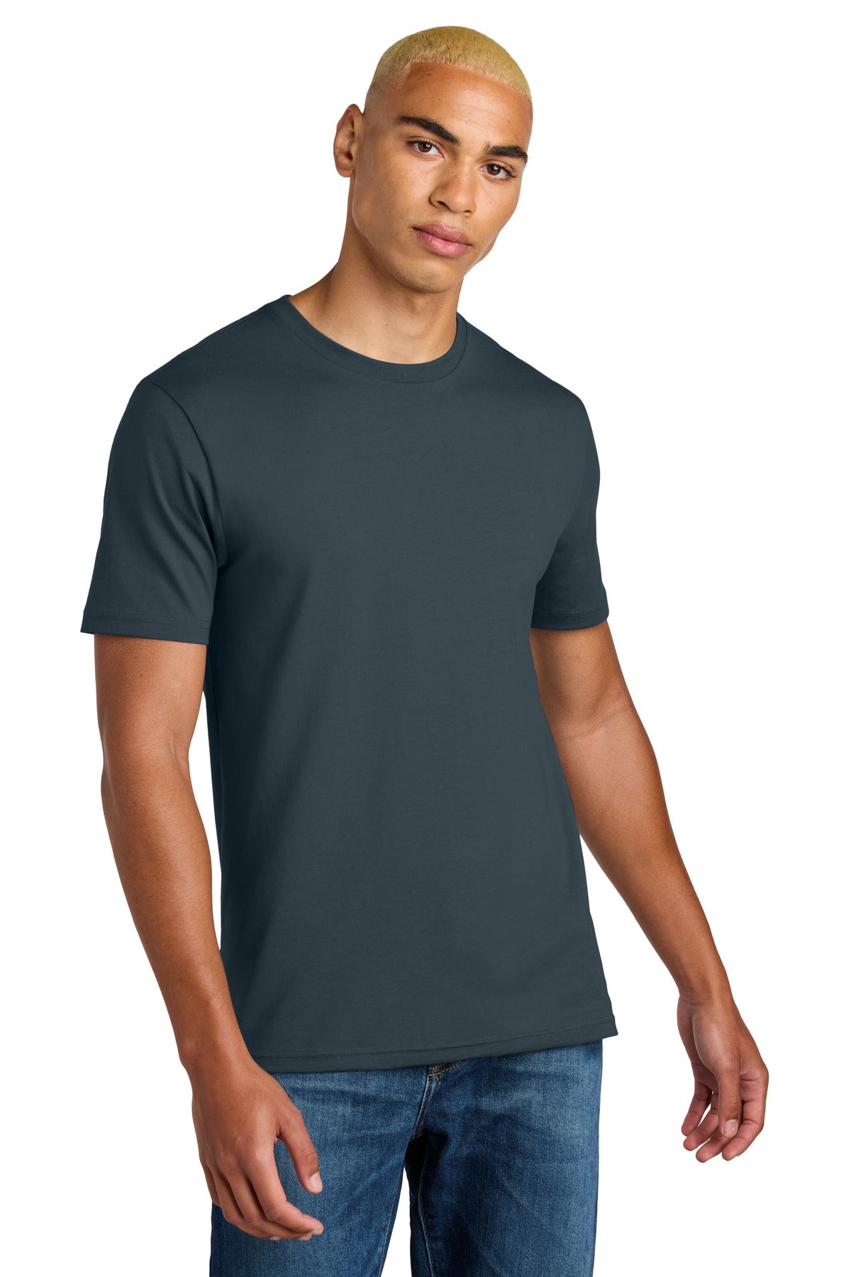 Custom Deep Steel Blue Perfect Weight Icon Tee DT106, personalized by SanCanDo Swag in Argyle, TX