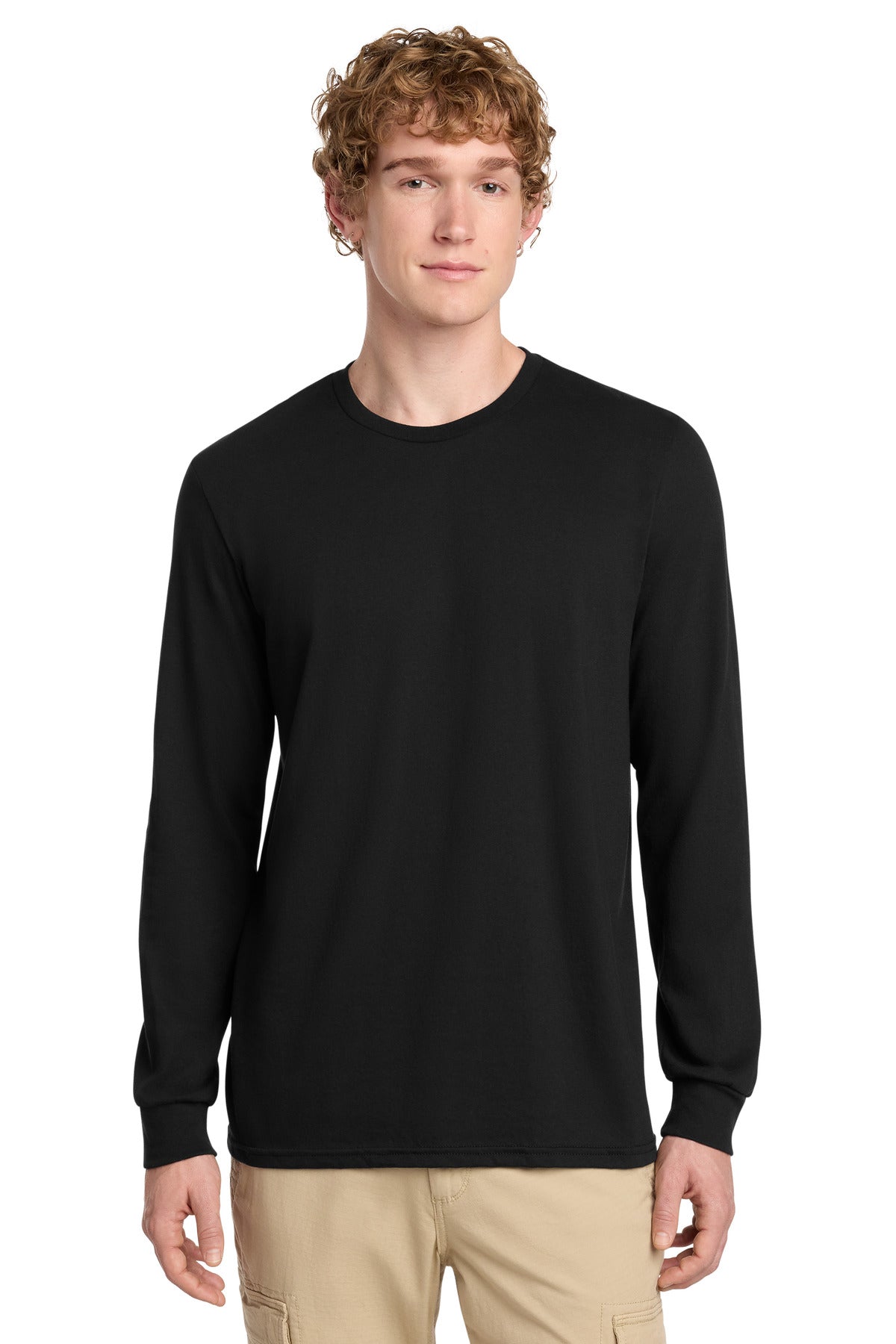 Custom Black Perfect Blend CVC Long Sleeve Tee DT109, personalized by SanCanDo Swag in Argyle, TX