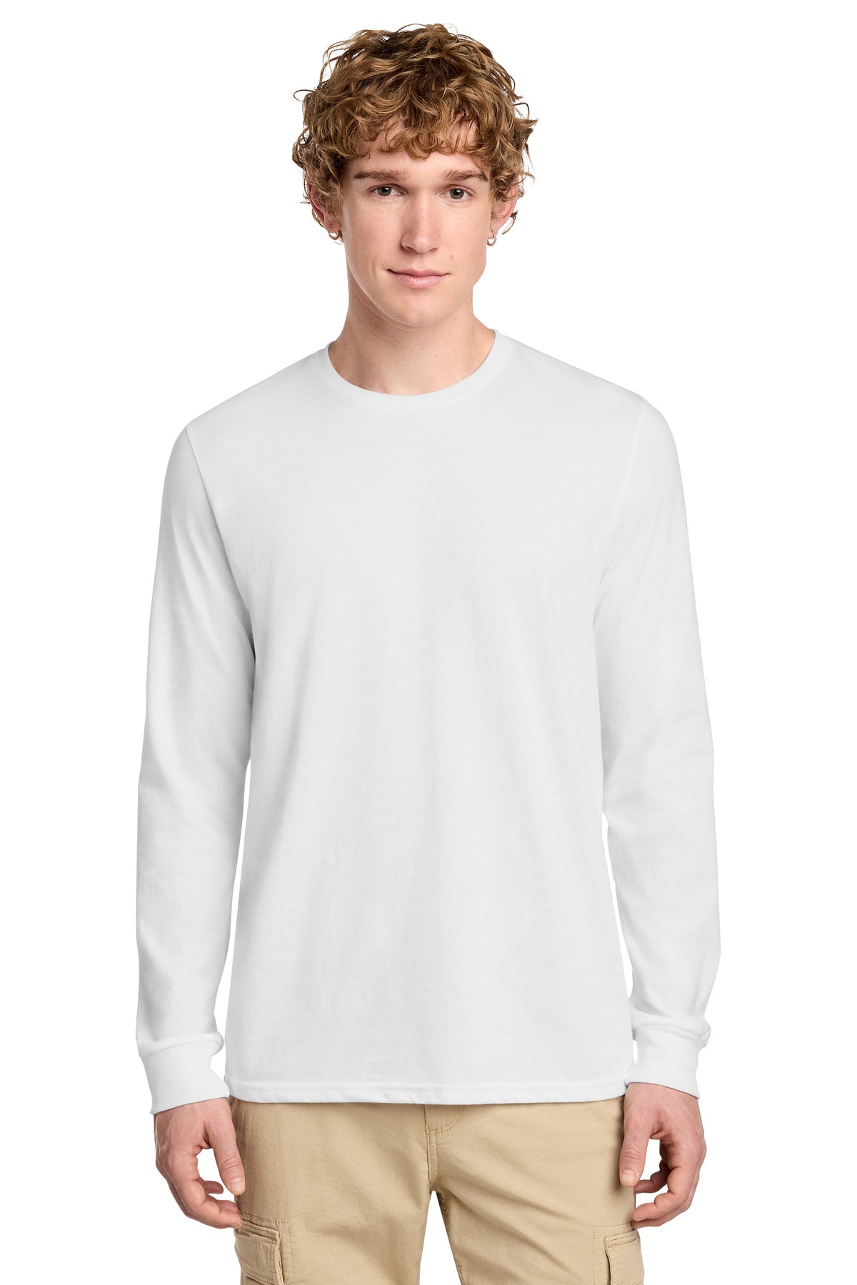 Custom White Perfect Blend CVC Long Sleeve Tee DT109, personalized by SanCanDo Swag in Argyle, TX