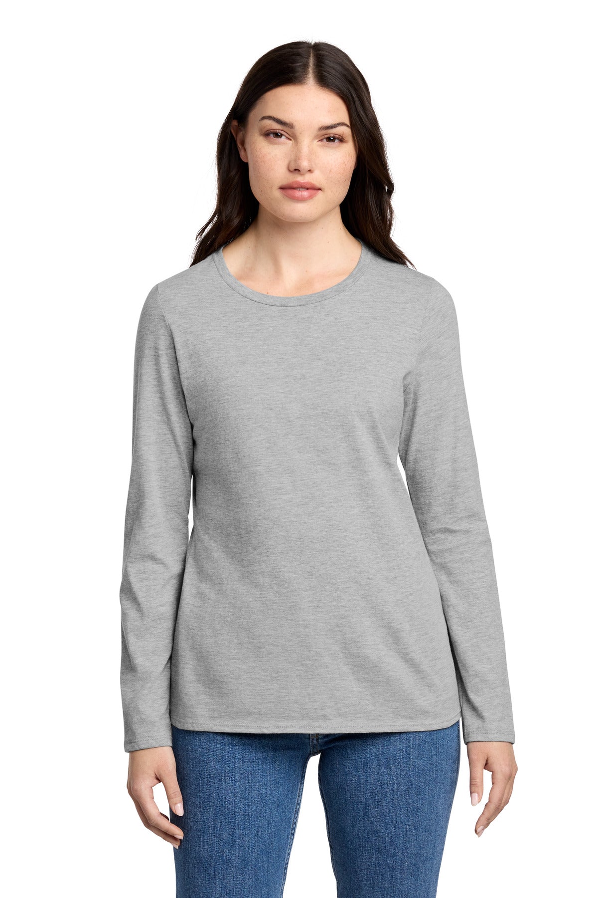 Custom Light Heather Grey Perfect Blend CVC Long Sleeve Tee DT110, personalized by SanCanDo Swag in Argyle, TX