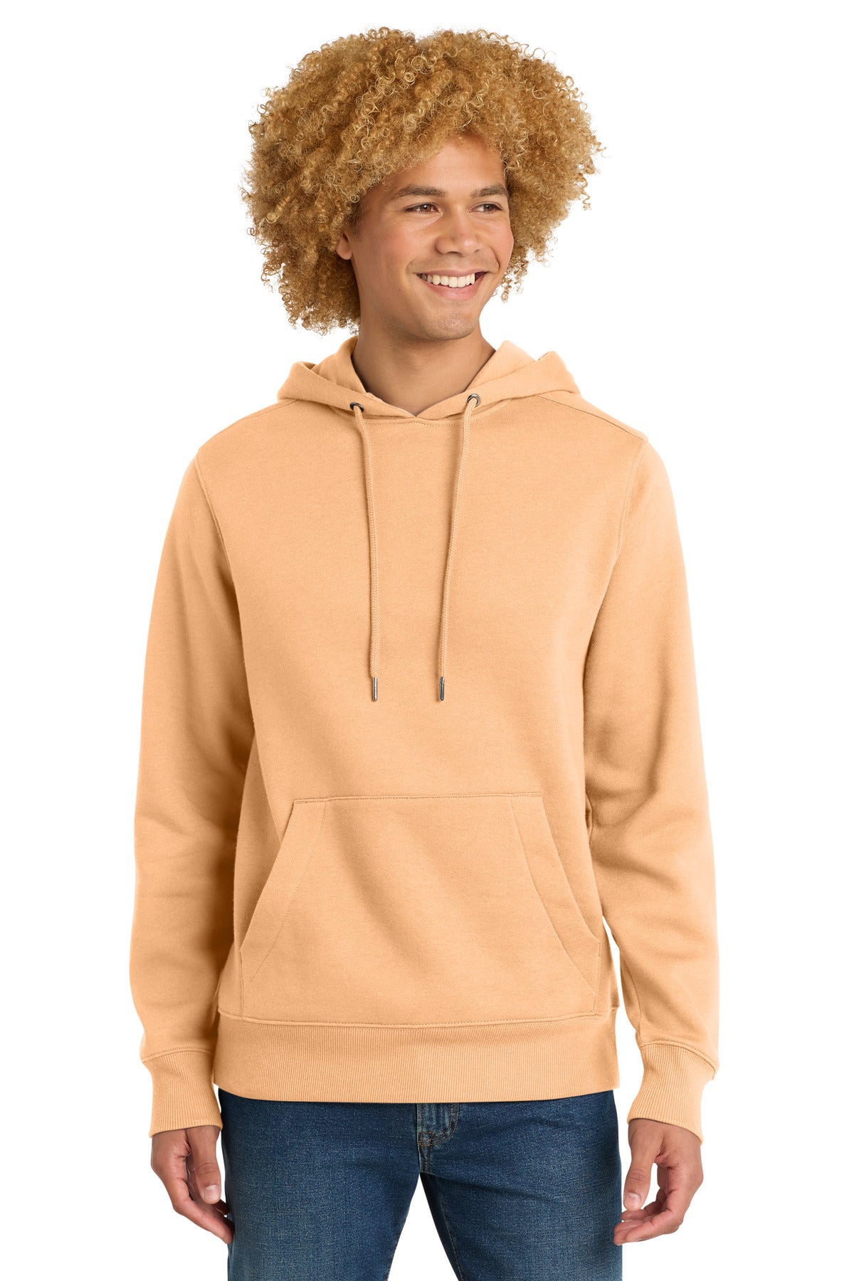 Custom Apricot Perfect Weight Fleece Hoodie DT1101, personalized by SanCanDo Swag in Argyle, TX