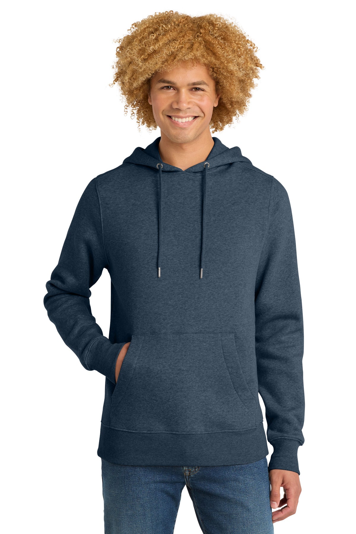 Custom Heathered Navy Perfect Weight Fleece Hoodie DT1101, personalized by SanCanDo Swag in Argyle, TX