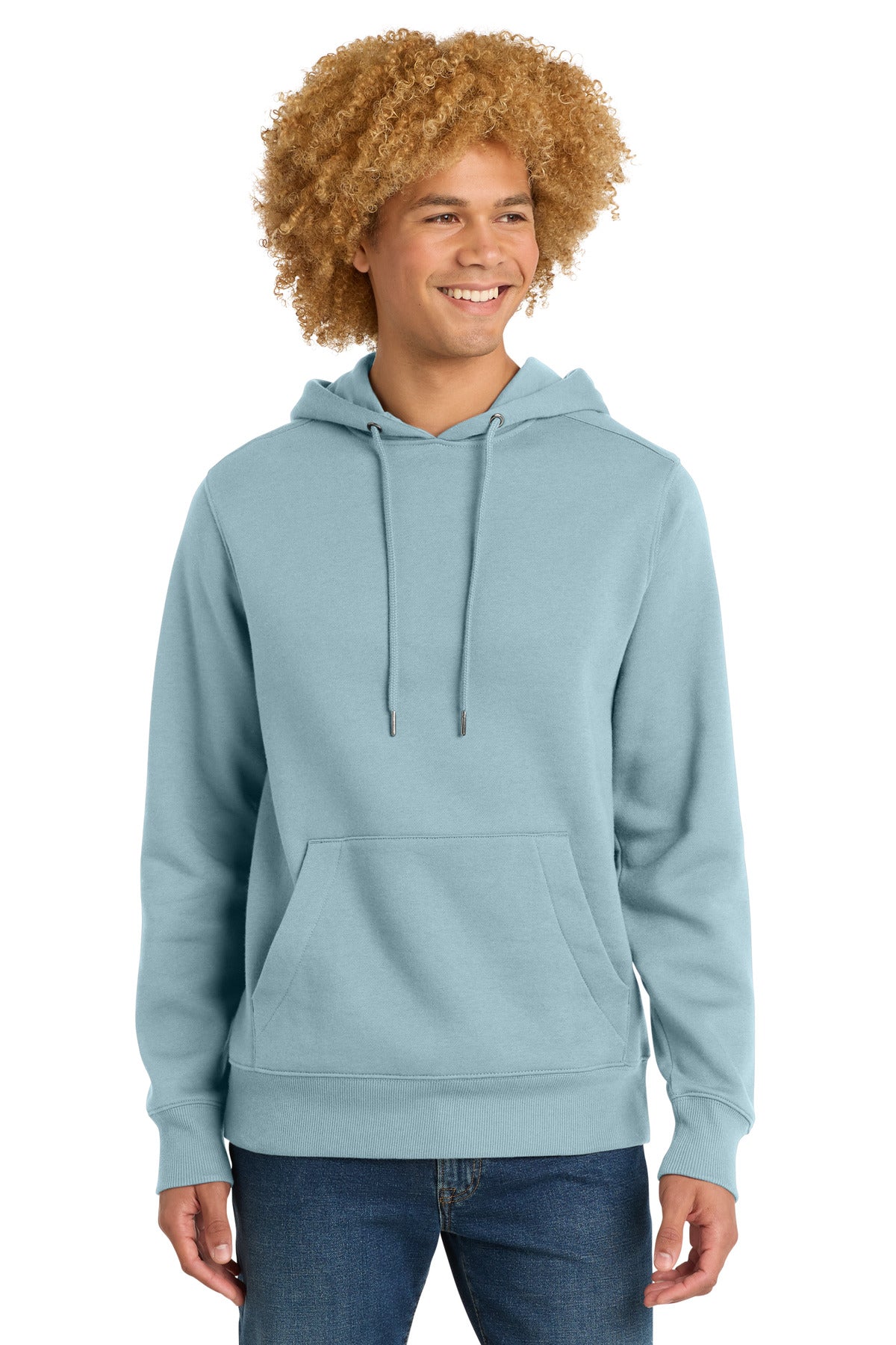 Custom Blue Fog Perfect Weight Fleece Hoodie DT1101, personalized by SanCanDo Swag in Argyle, TX