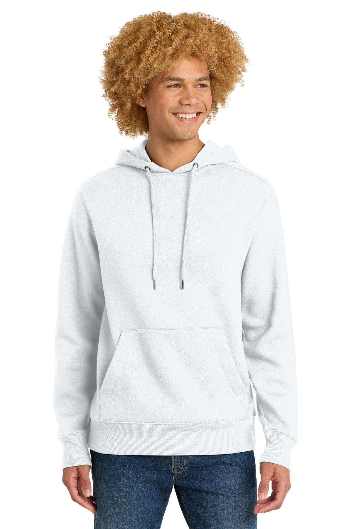Custom Bright White Perfect Weight Fleece Hoodie DT1101, personalized by SanCanDo Swag in Argyle, TX