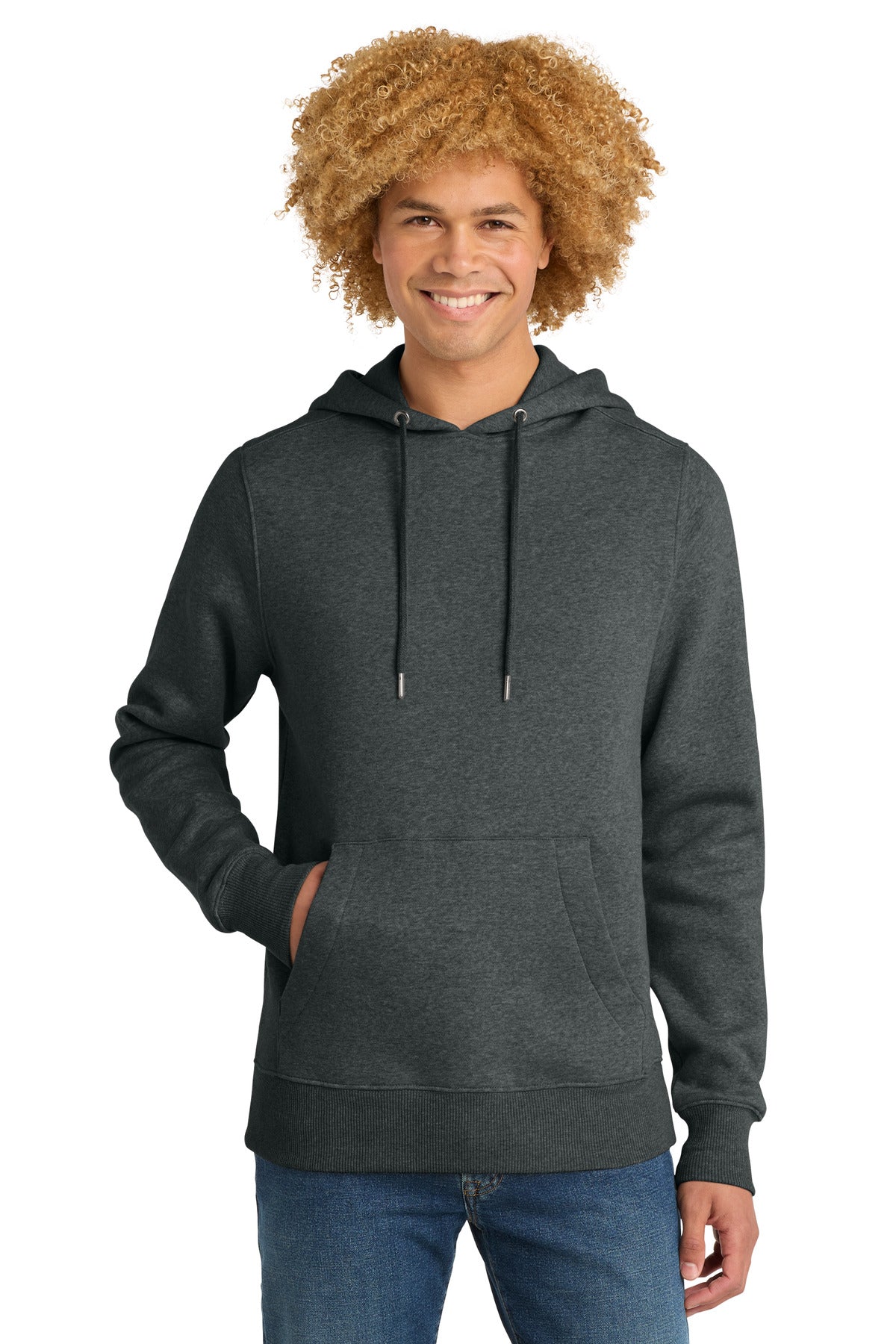 Custom Heathered Charcoal Perfect Weight Fleece Hoodie DT1101, personalized by SanCanDo Swag in Argyle, TX