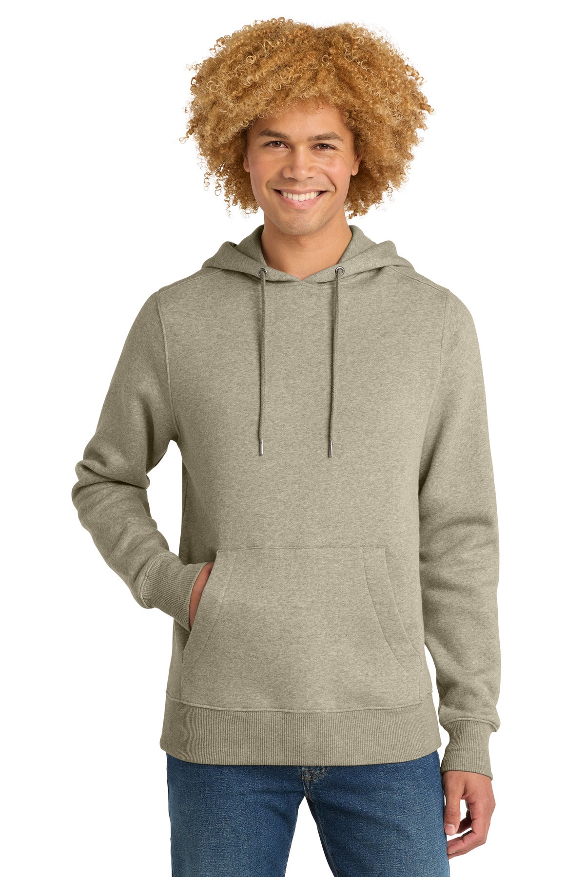 Custom Heathered Latte Perfect Weight Fleece Hoodie DT1101, personalized by SanCanDo Swag in Argyle, TX