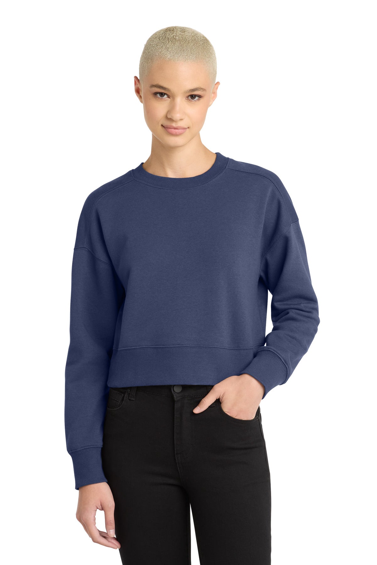 Custom Tanzanite Perfect Weight Fleece Cropped Crew DT1105, personalized by SanCanDo Swag in Argyle, TX