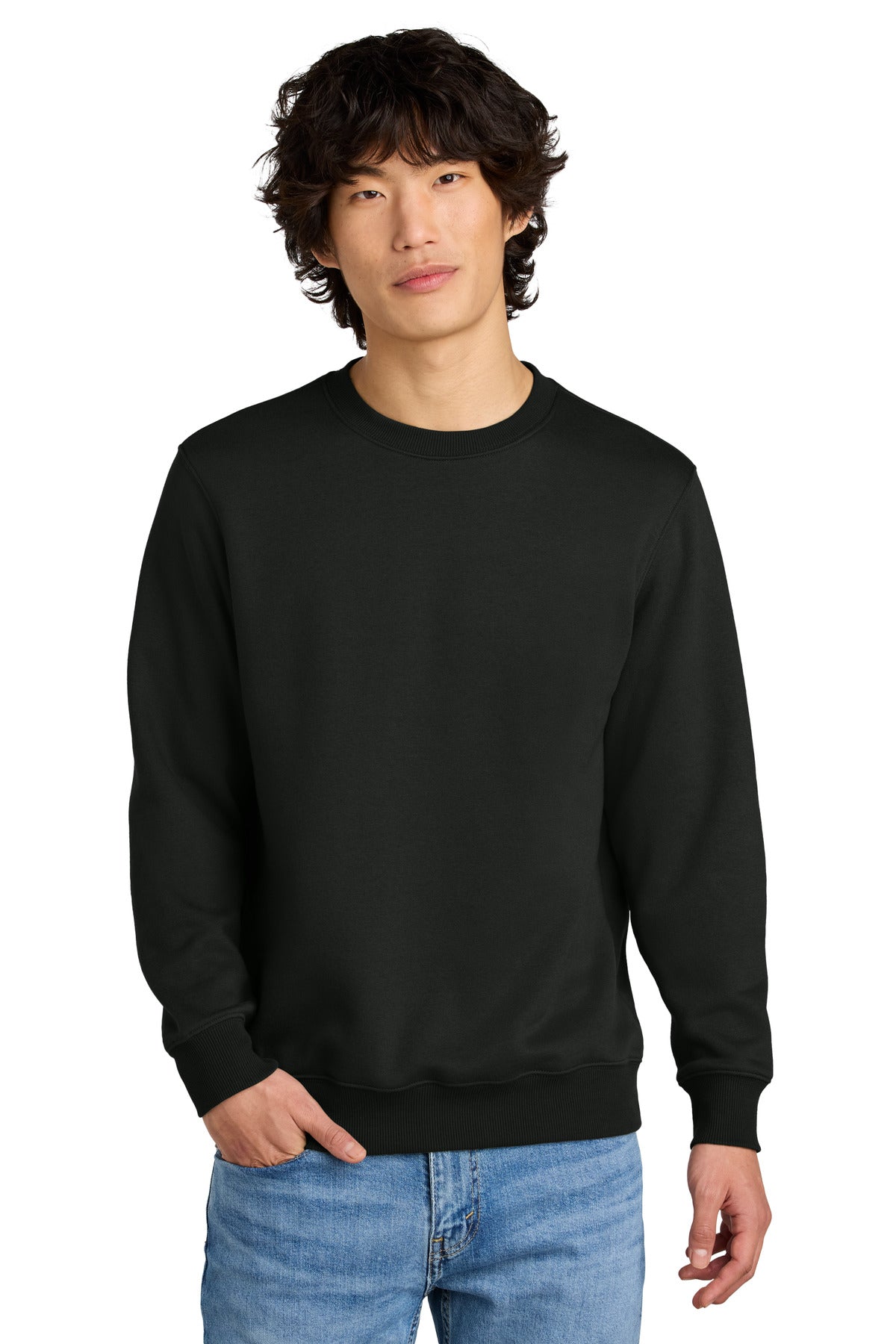 Custom Jet Black Perfect Weight Fleece Crew DT1106, personalized by SanCanDo Swag in Argyle, TX