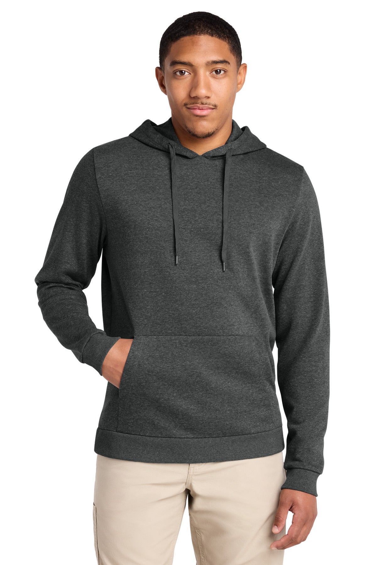 Custom Heathered Charcoal Perfect Tri Fleece Pullover Hoodie DT1300, personalized by SanCanDo Swag in Argyle, TX