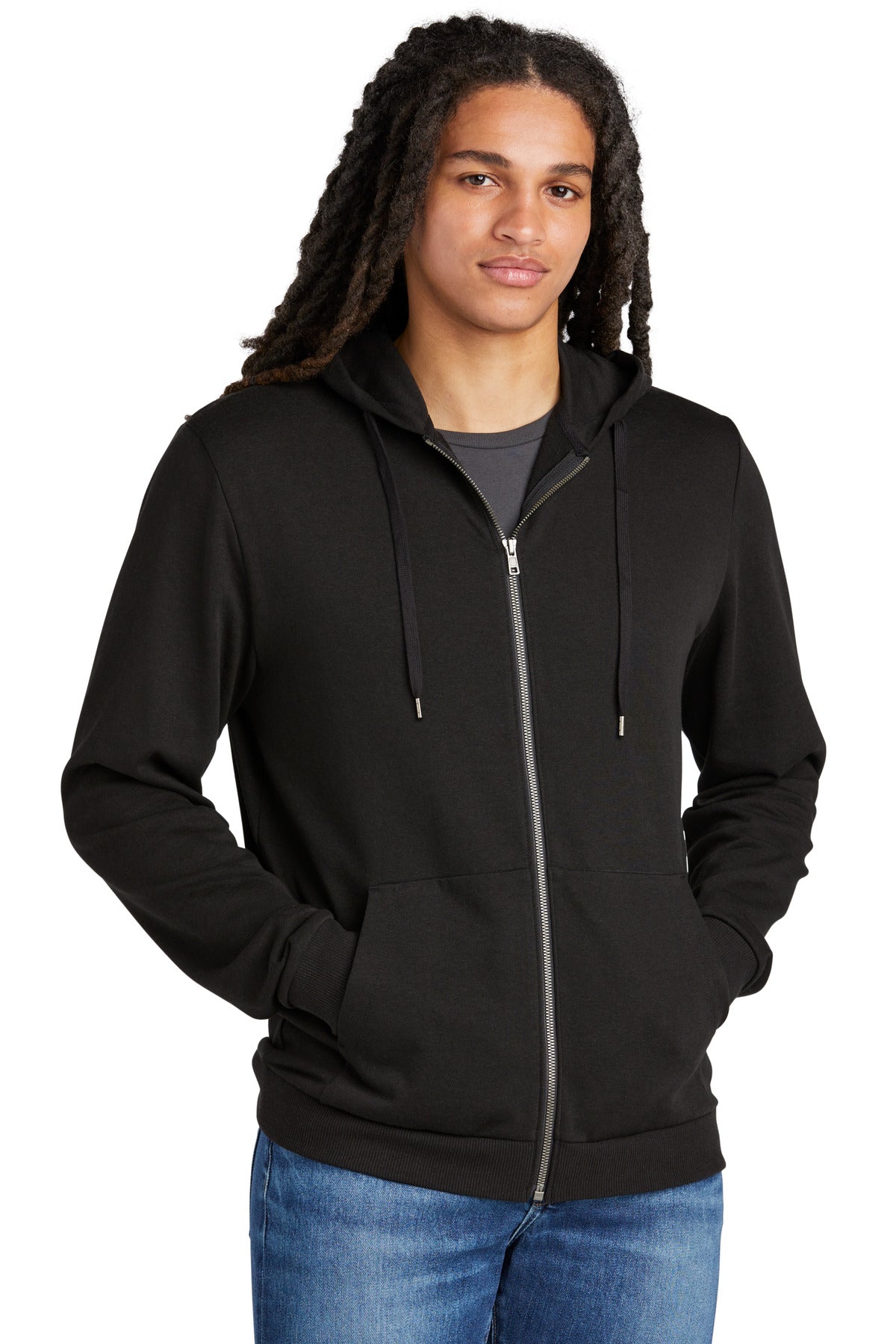 Custom Black Perfect Tri Fleece Full-Zip Hoodie DT1302, personalized by SanCanDo Swag in Argyle, TX
