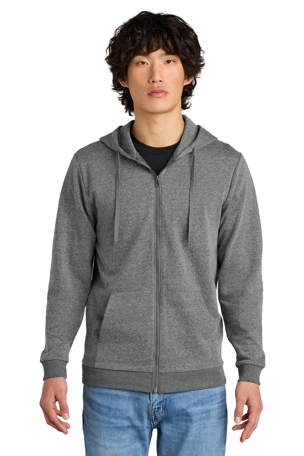 Custom Grey Frost Perfect Tri Fleece Full-Zip Hoodie DT1302, personalized by SanCanDo Swag in Argyle, TX