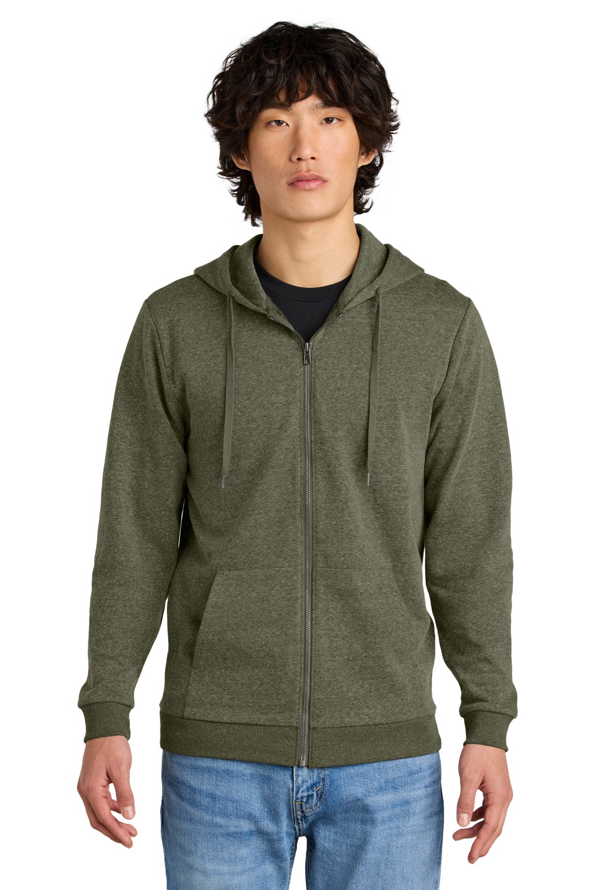 Custom Military Green Frost Perfect Tri Fleece Full-Zip Hoodie DT1302, personalized by SanCanDo Swag in Argyle, TX