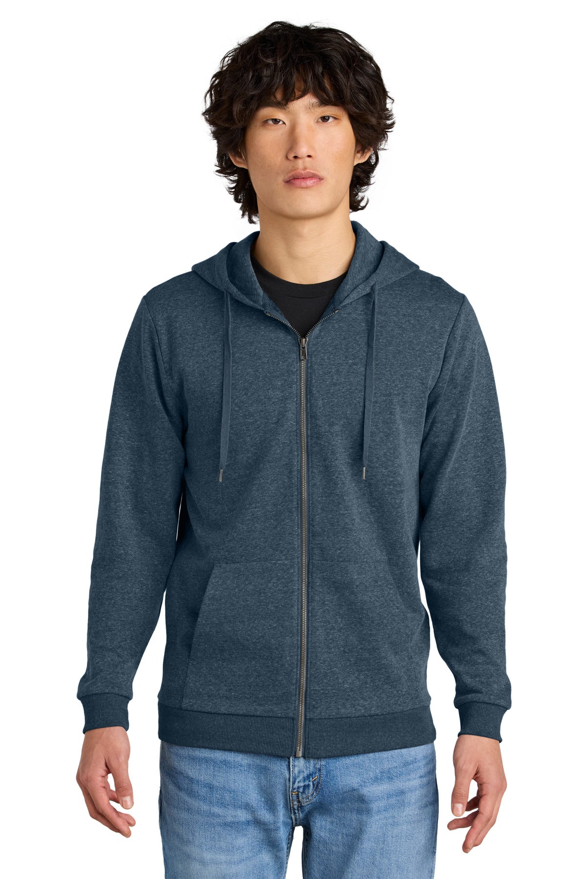 Custom Navy Frost Perfect Tri Fleece Full-Zip Hoodie DT1302, personalized by SanCanDo Swag in Argyle, TX