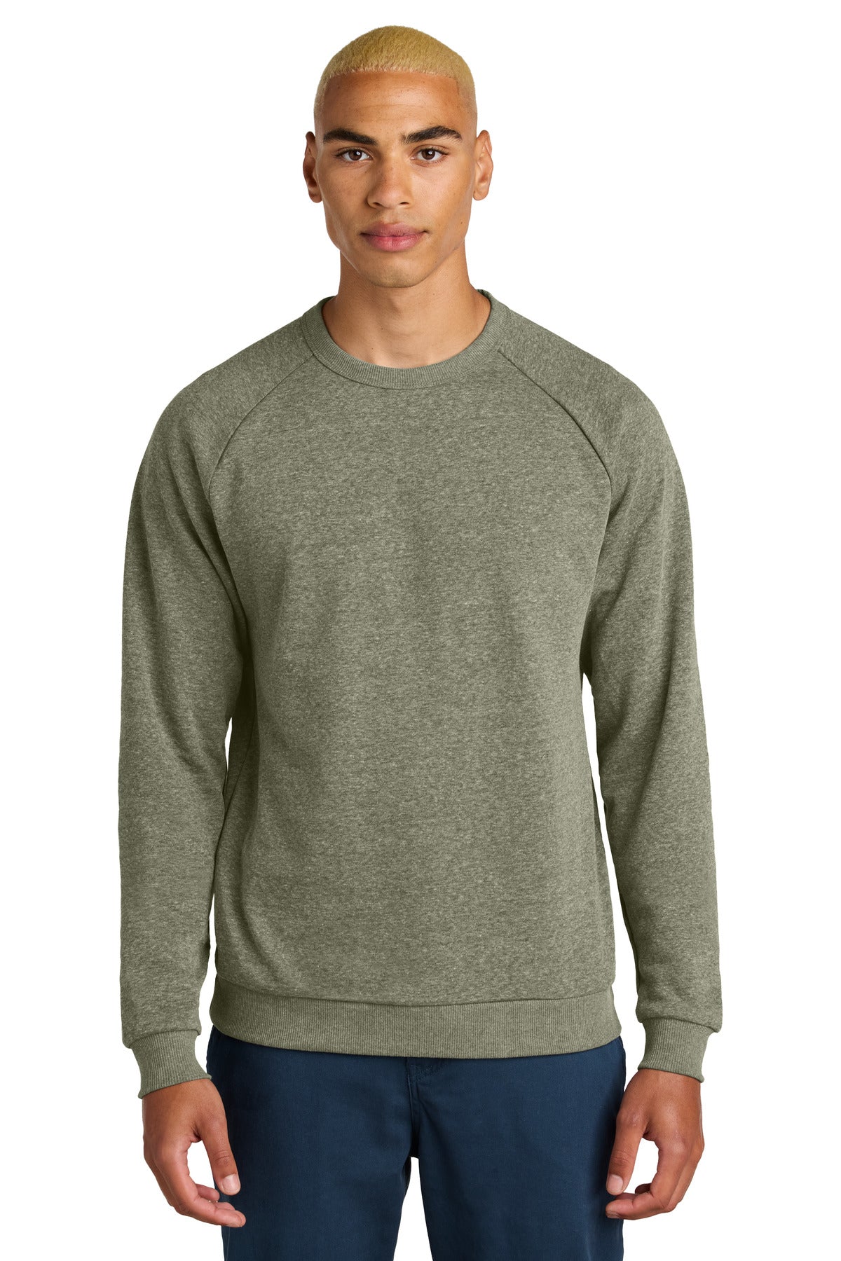 Custom Military Green Frost Perfect Tri Fleece Crewneck DT1304, personalized by SanCanDo Swag in Argyle, TX