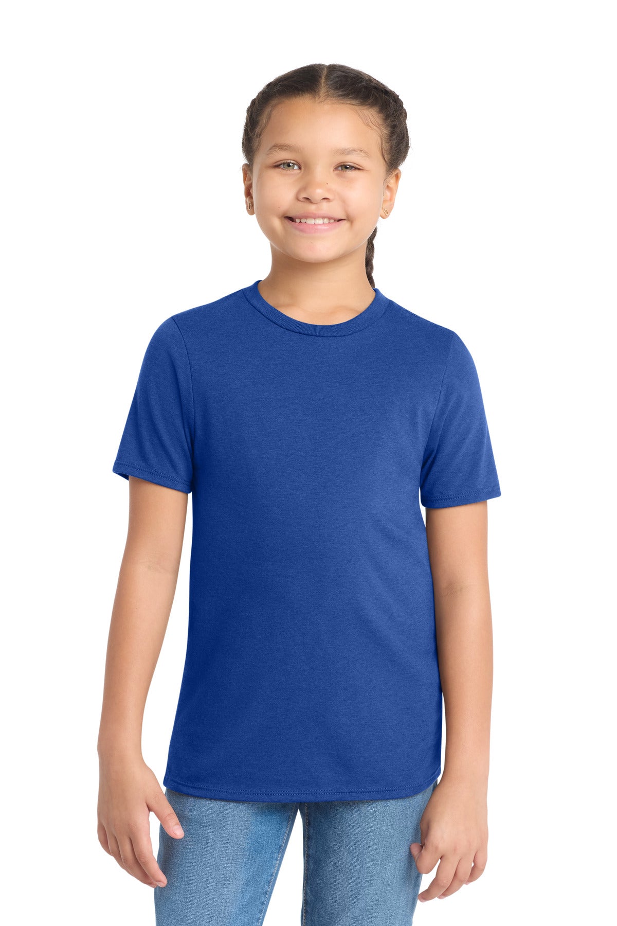 Custom Deep Royal Youth Perfect Tri Tee DT130Y, personalized by SanCanDo Swag in Argyle, TX